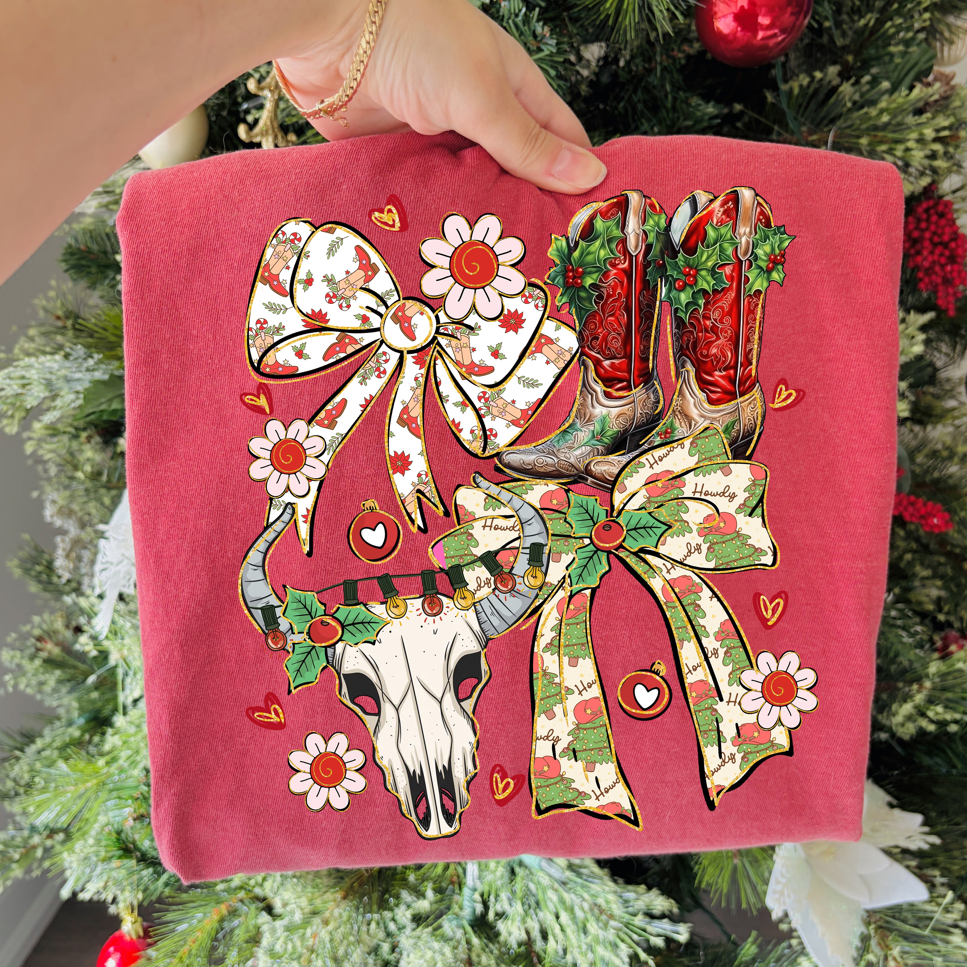 Western Christmas Coquette PNG