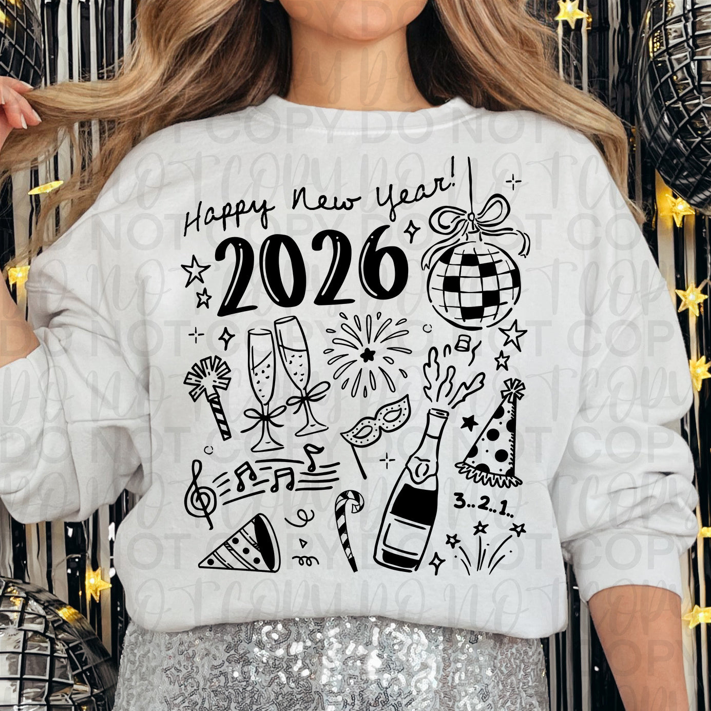 New Years 2026 Doodle PNG