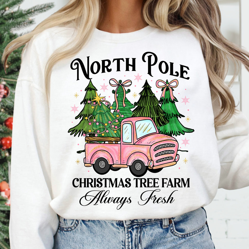 Pink Christmas Tree Farm PNG