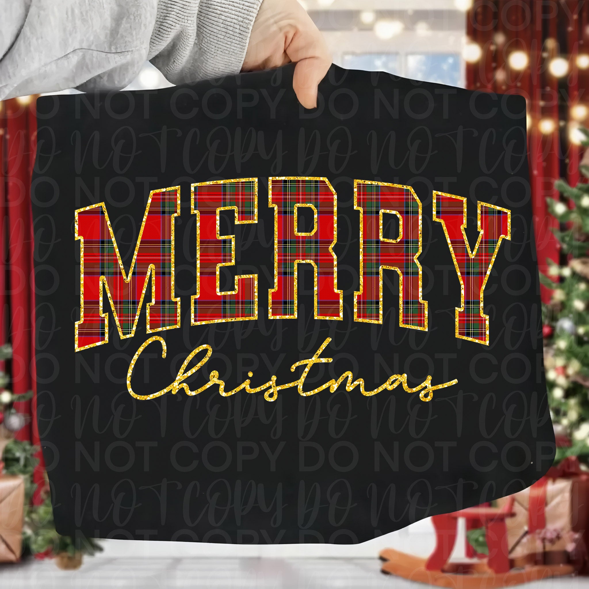 Plaid Merry Christmas PNG