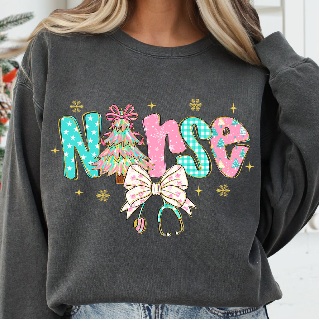 Preppy Christmas Nurse Coquette PNG