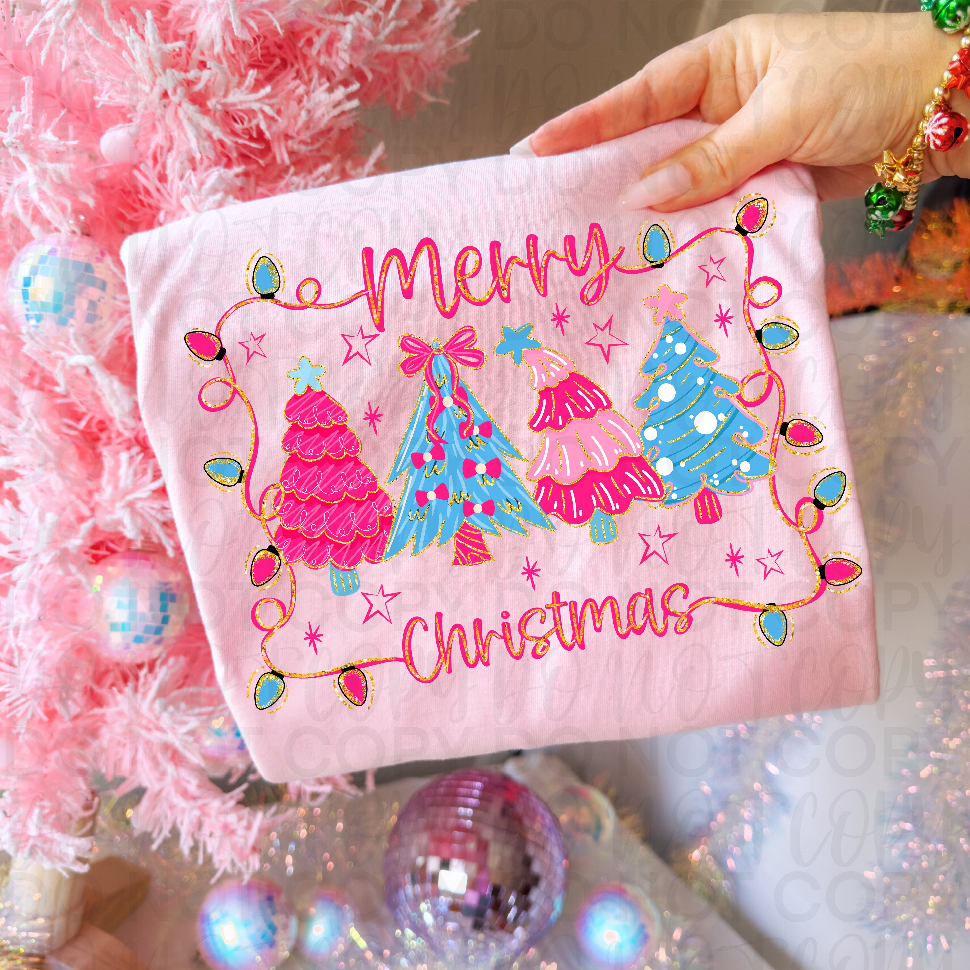 Pink Merry Christmas PNG