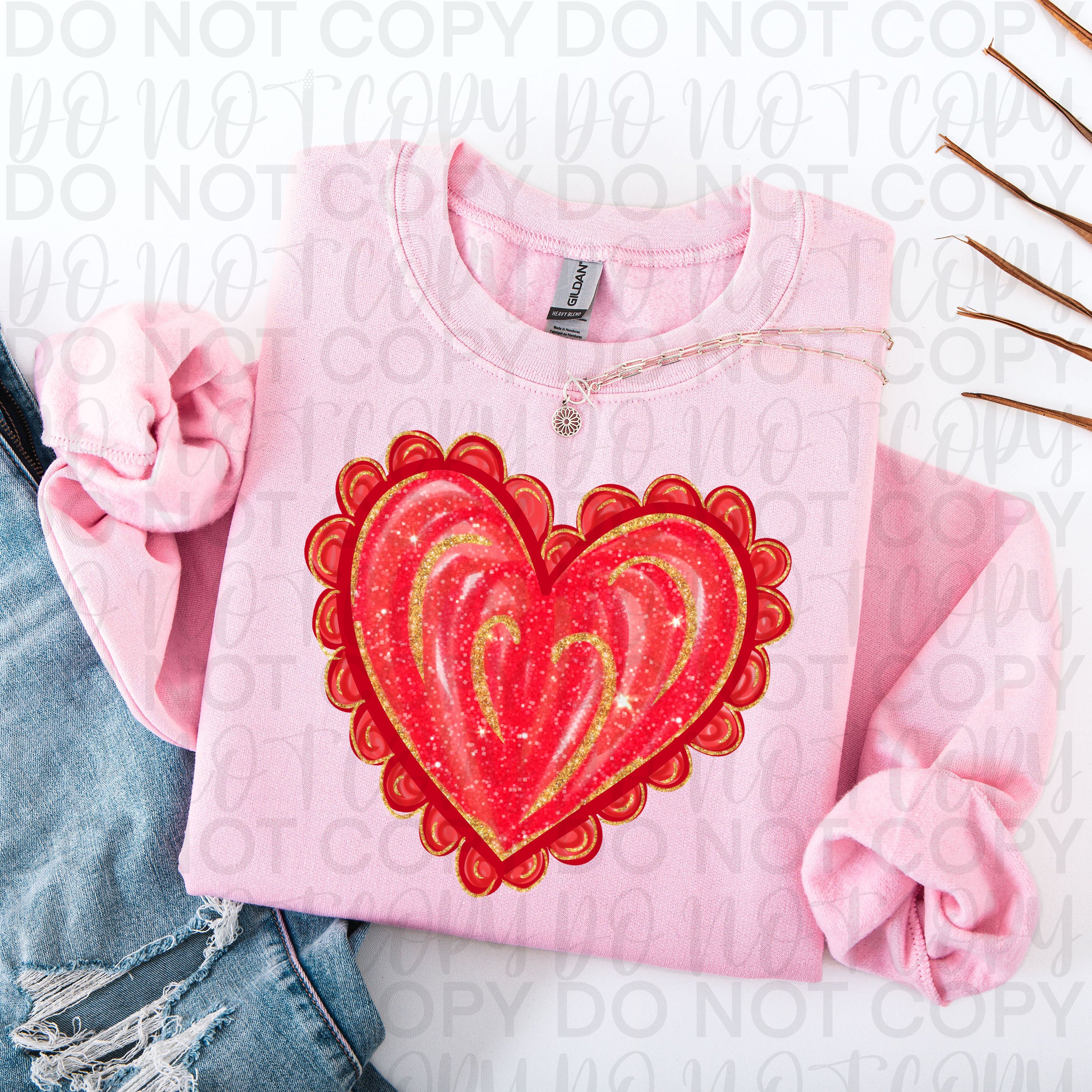 Glitter Valentine Heart PNG
