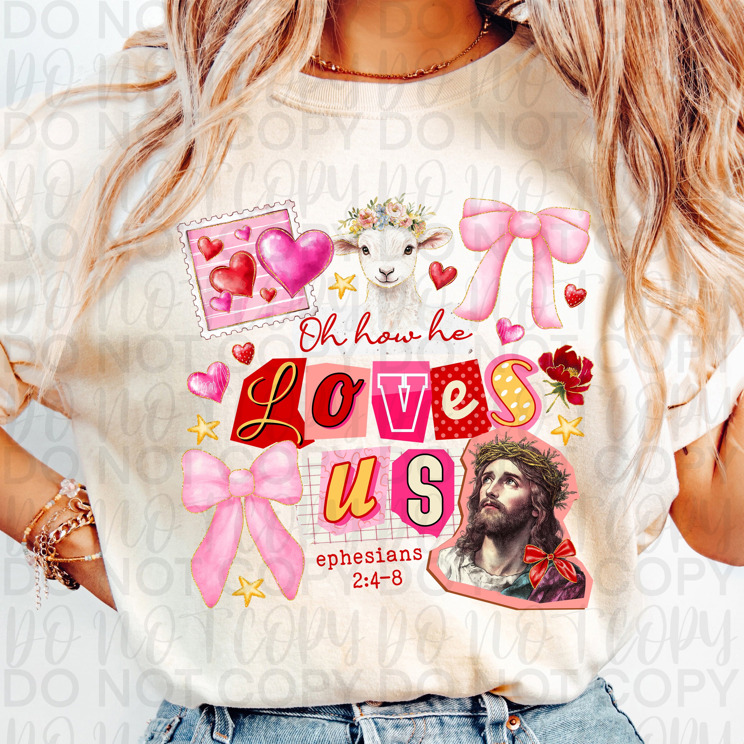 Oh How He Loves Us Christian Valentine PNG