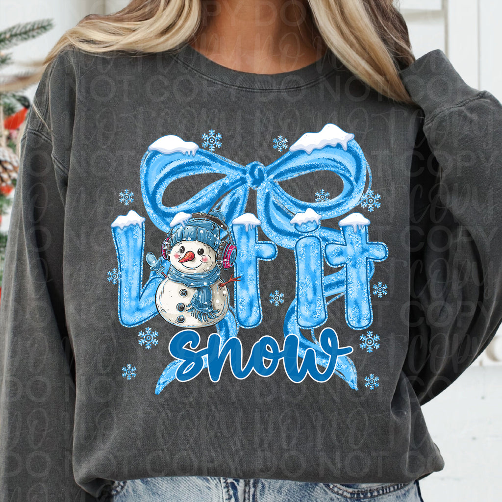 Let it Snow Winter Snowman Coquette Bow Png