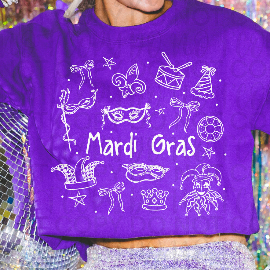 Mardi Gras Doodles PNG