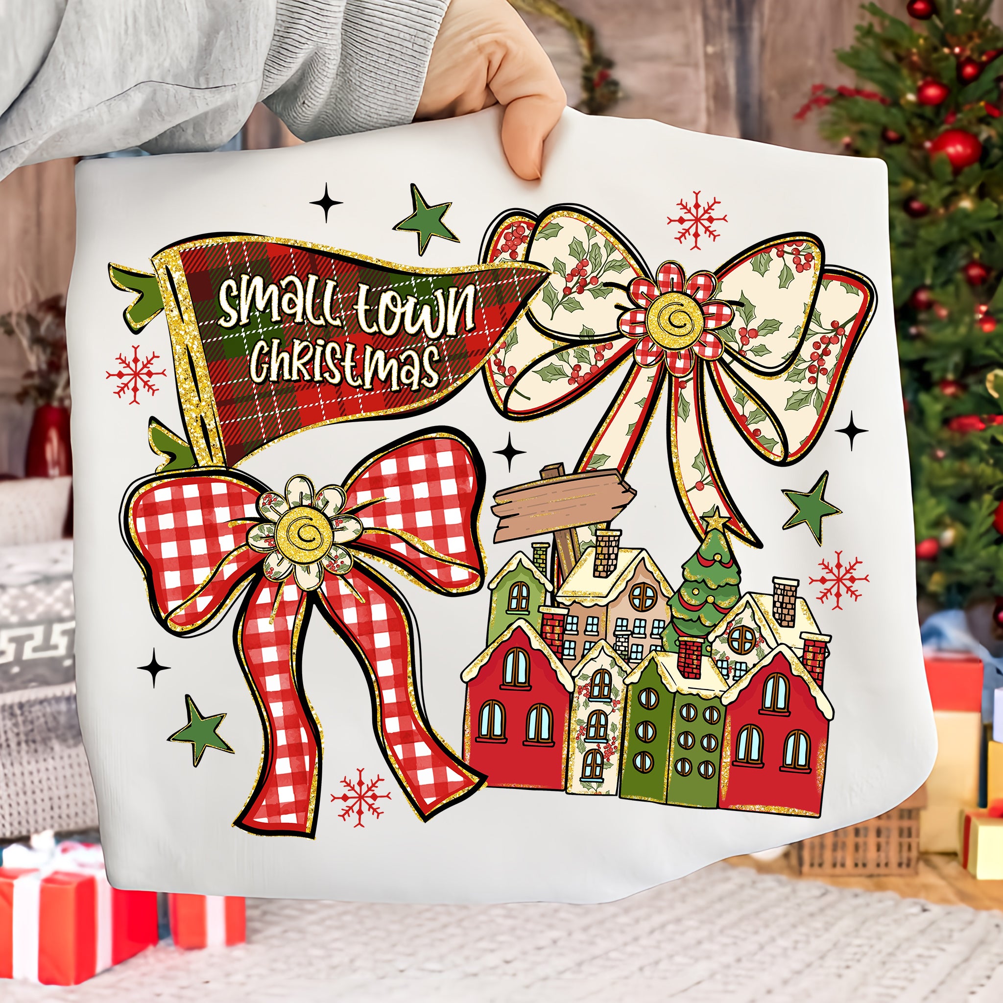 Small Town Christmas Coquette PNG