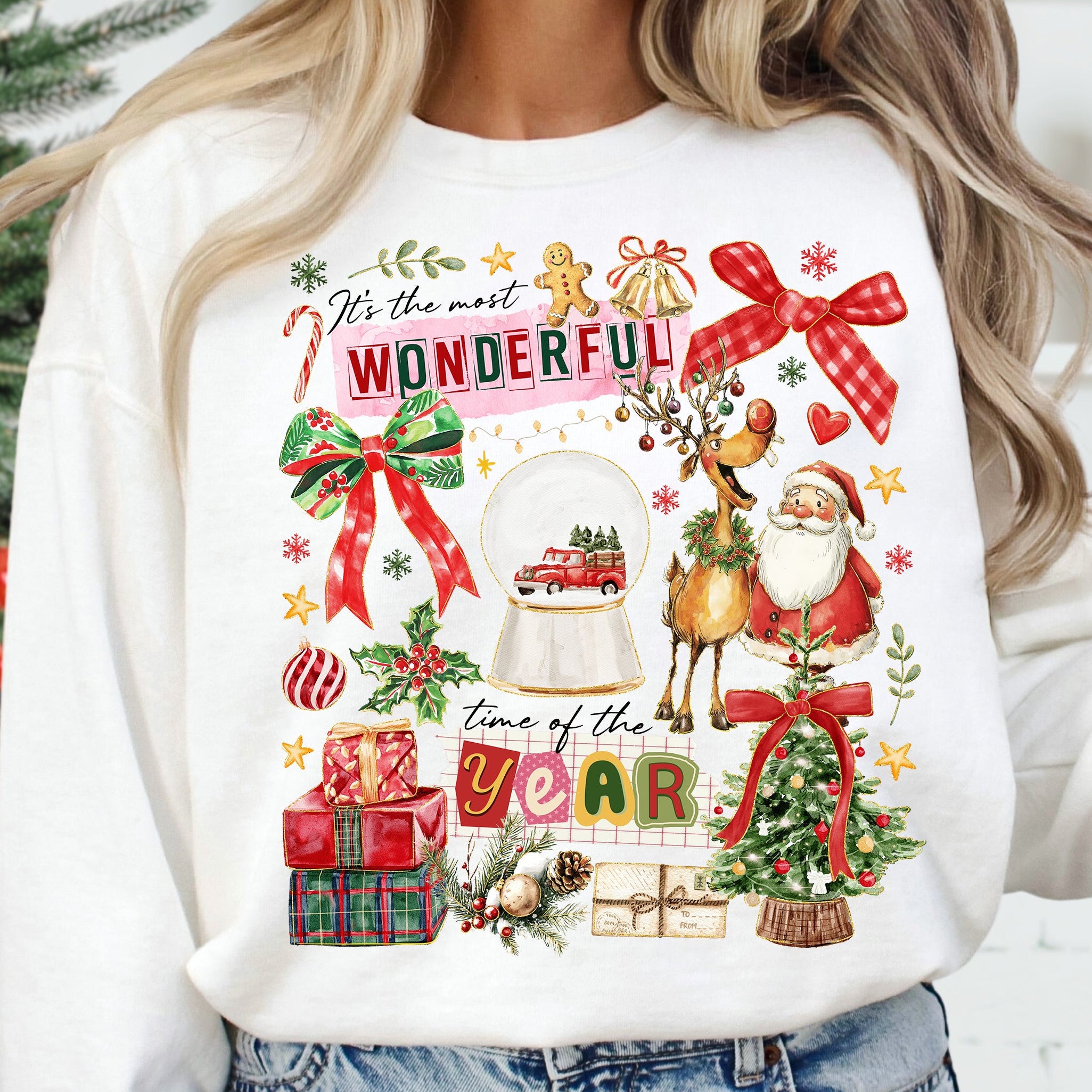 Classic Christmas Collage PNG