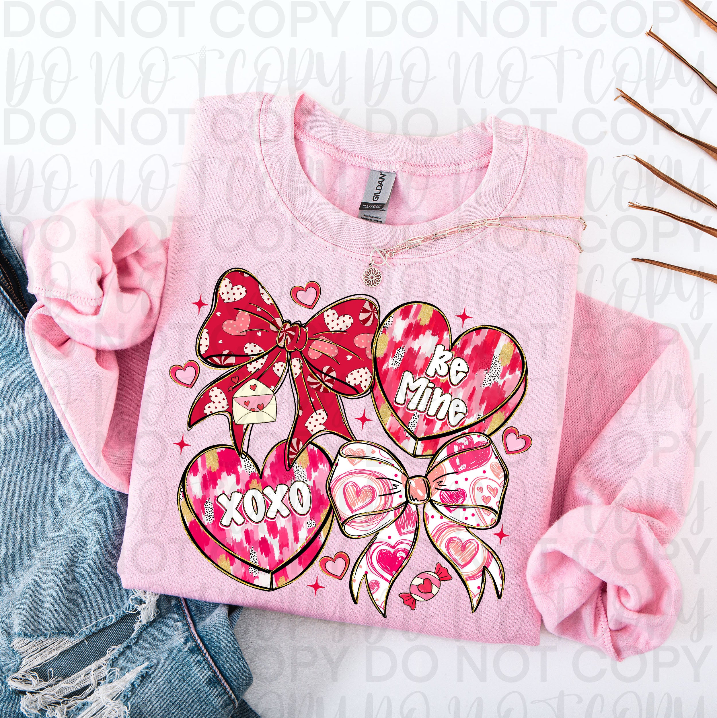 Coquette Valentine Hearts PNG