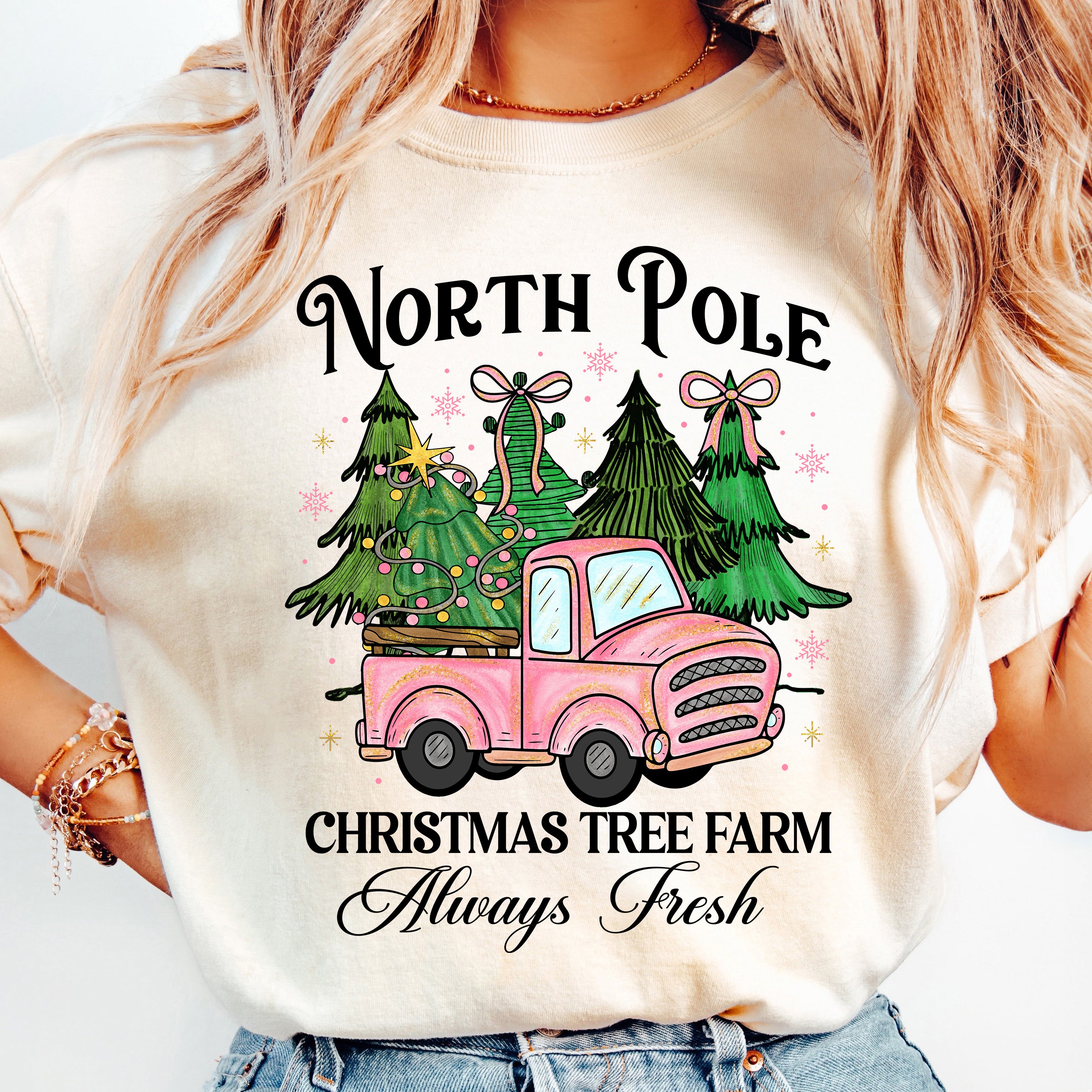 Pink Christmas Tree Farm PNG