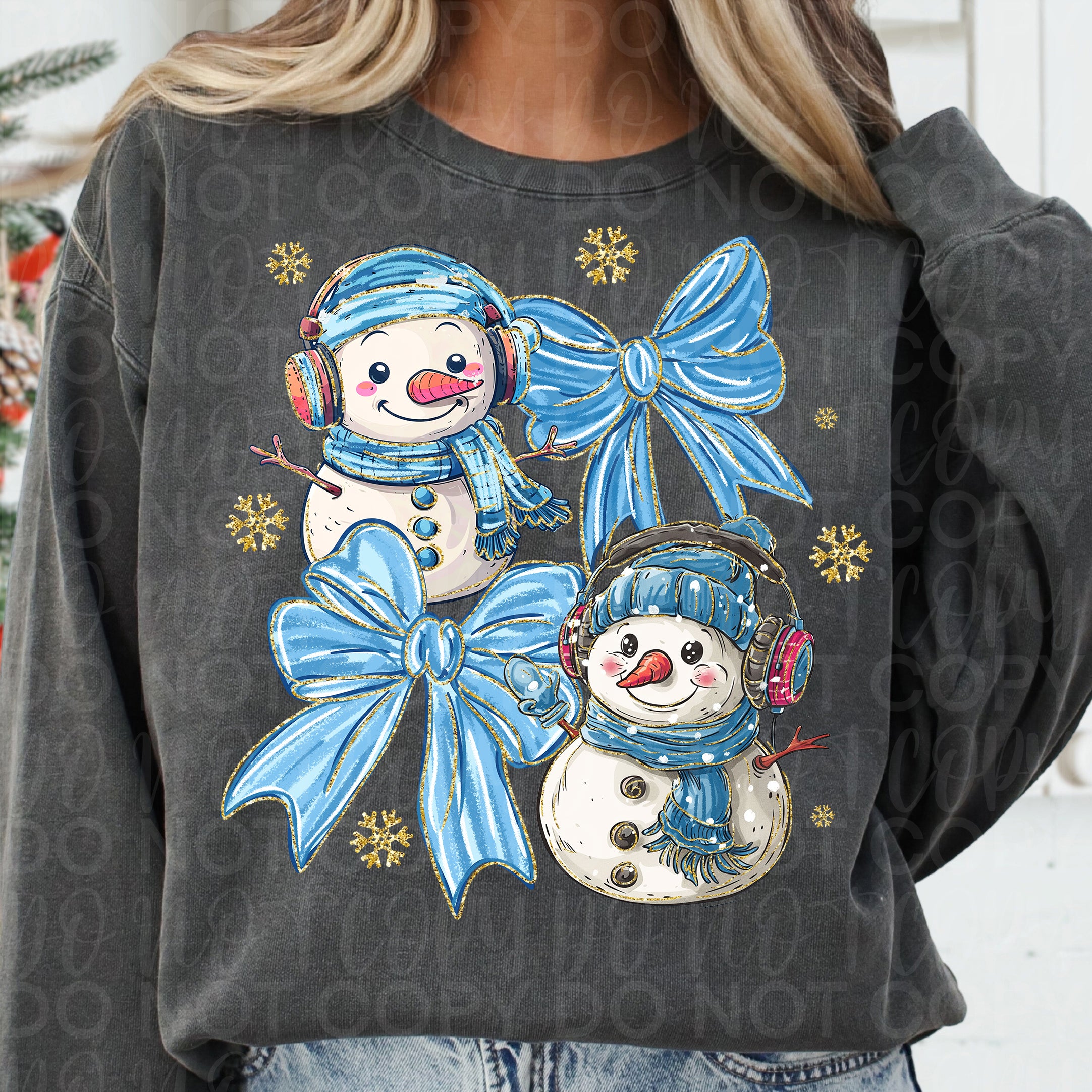 Winter Snowman Coquette PNG, Glitter Snowflakes,