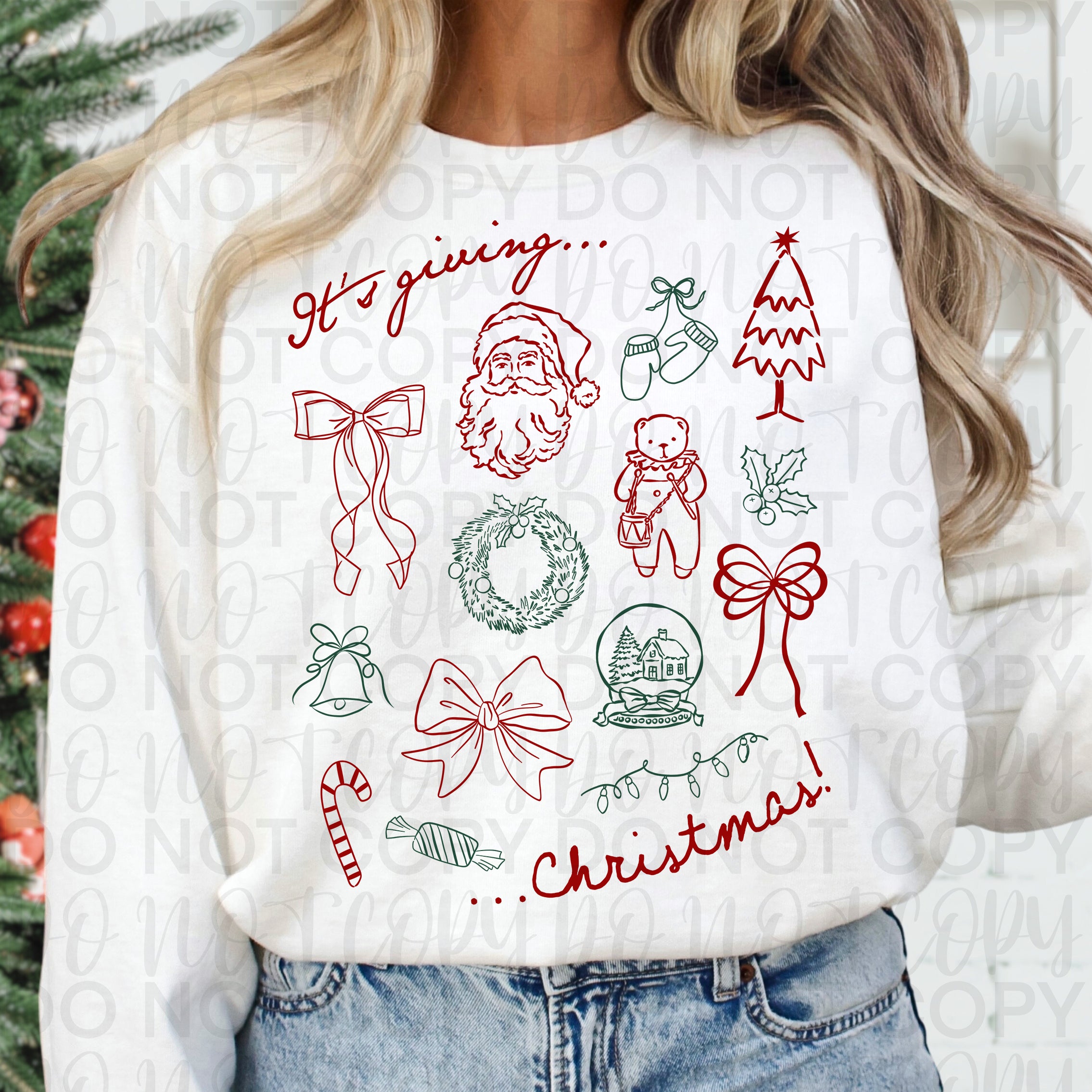Its Giving Christmas Doodle PNG