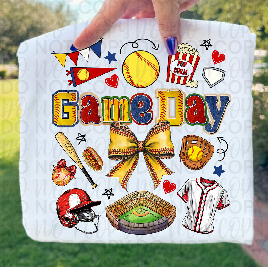 Game Day Softball Collage PNG