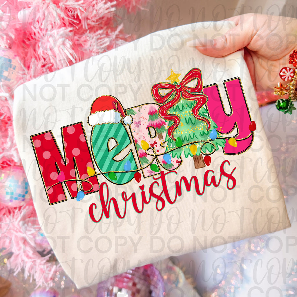 Preppy Merry Christmas PNG