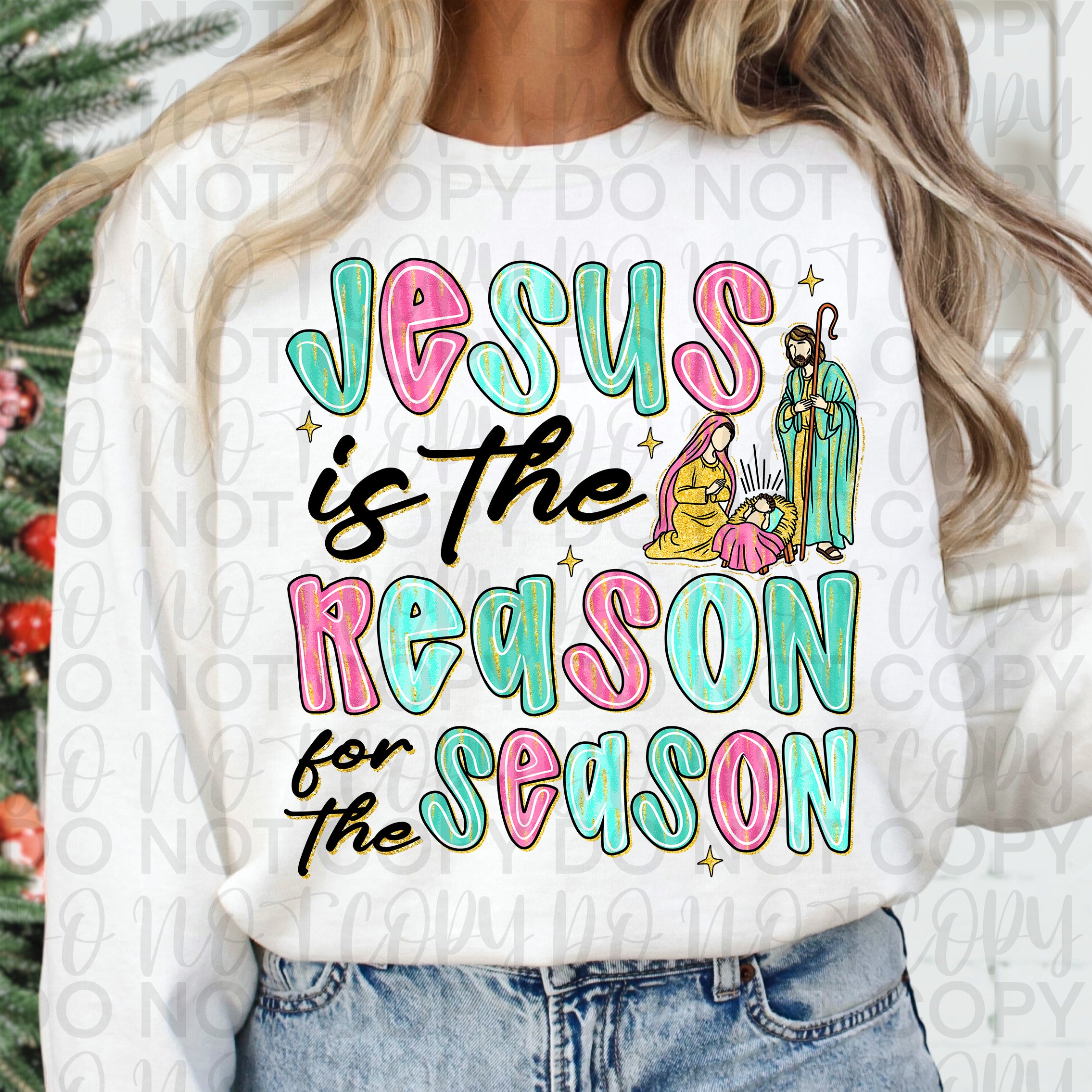 Jesus is the Reason Christian Christmas Brushstroke PNG