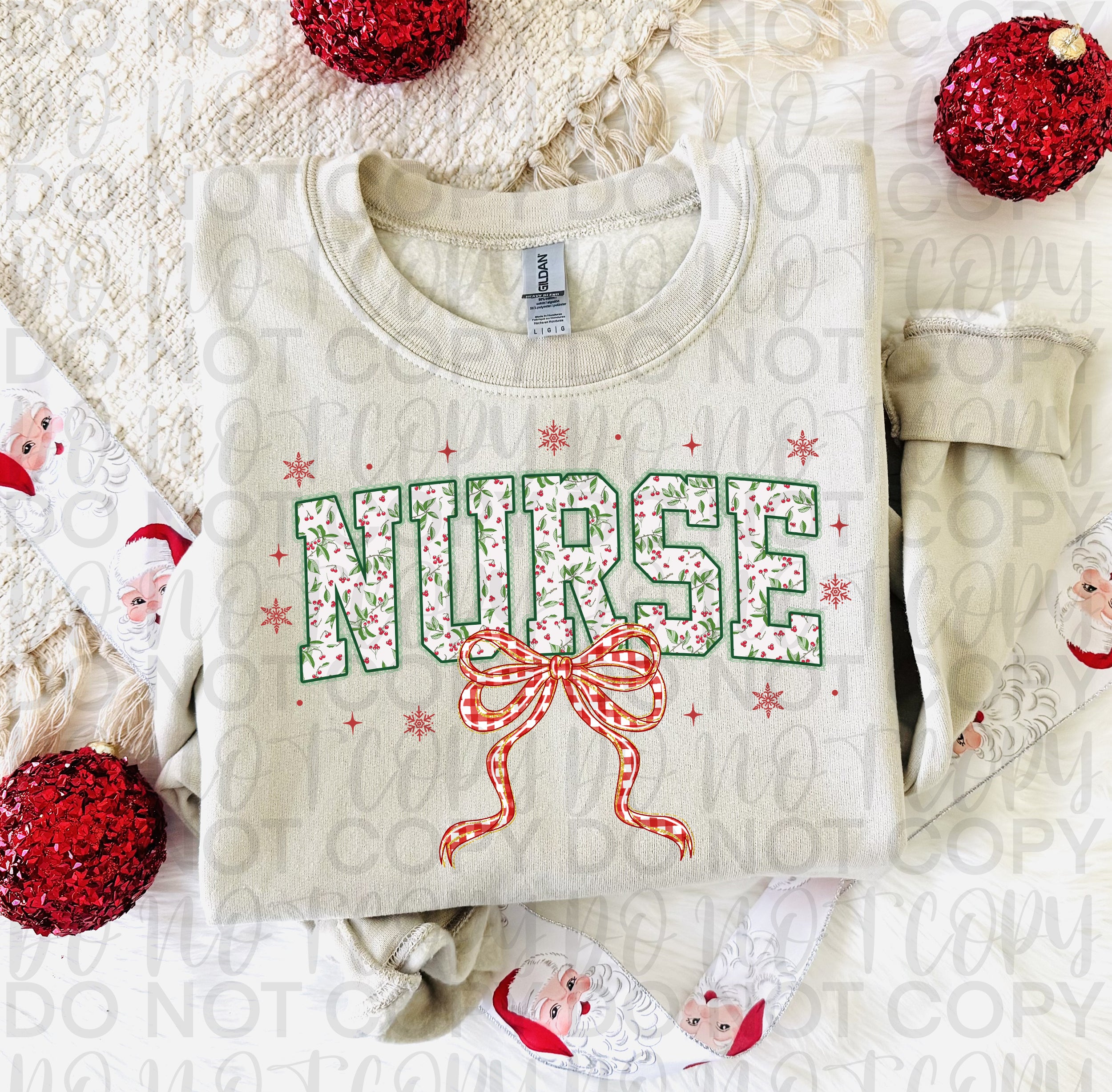 Red Plaid Christmas Nurse Lace PNG