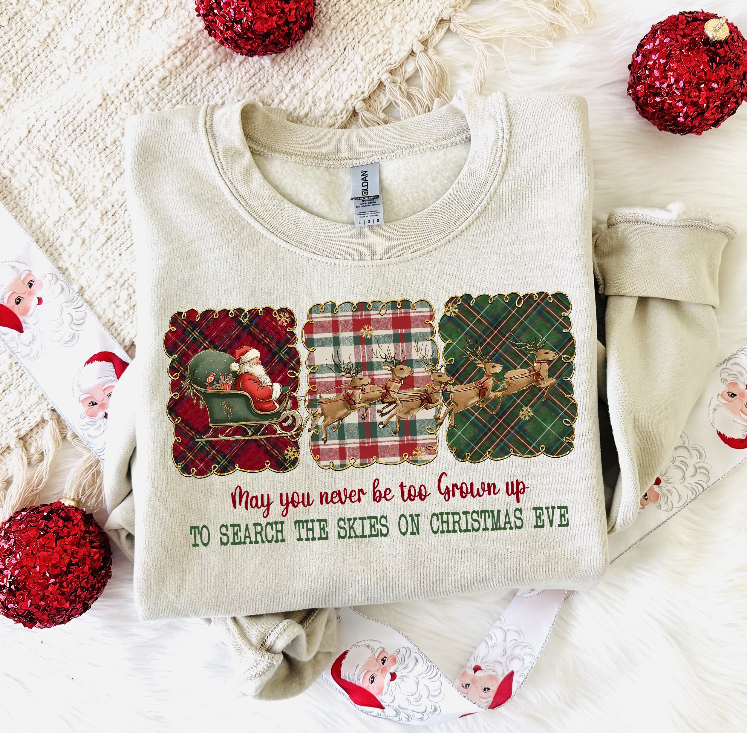 Vintage Santa with Reindeer PNG