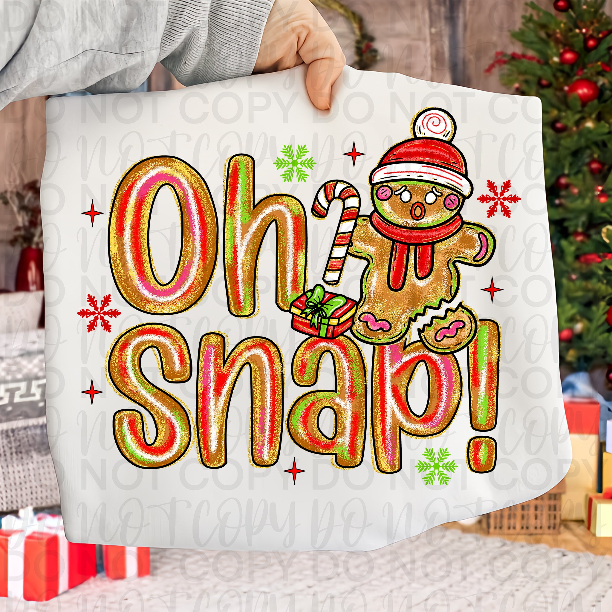 Oh Snap Funny Christmas Gingerbread PNG