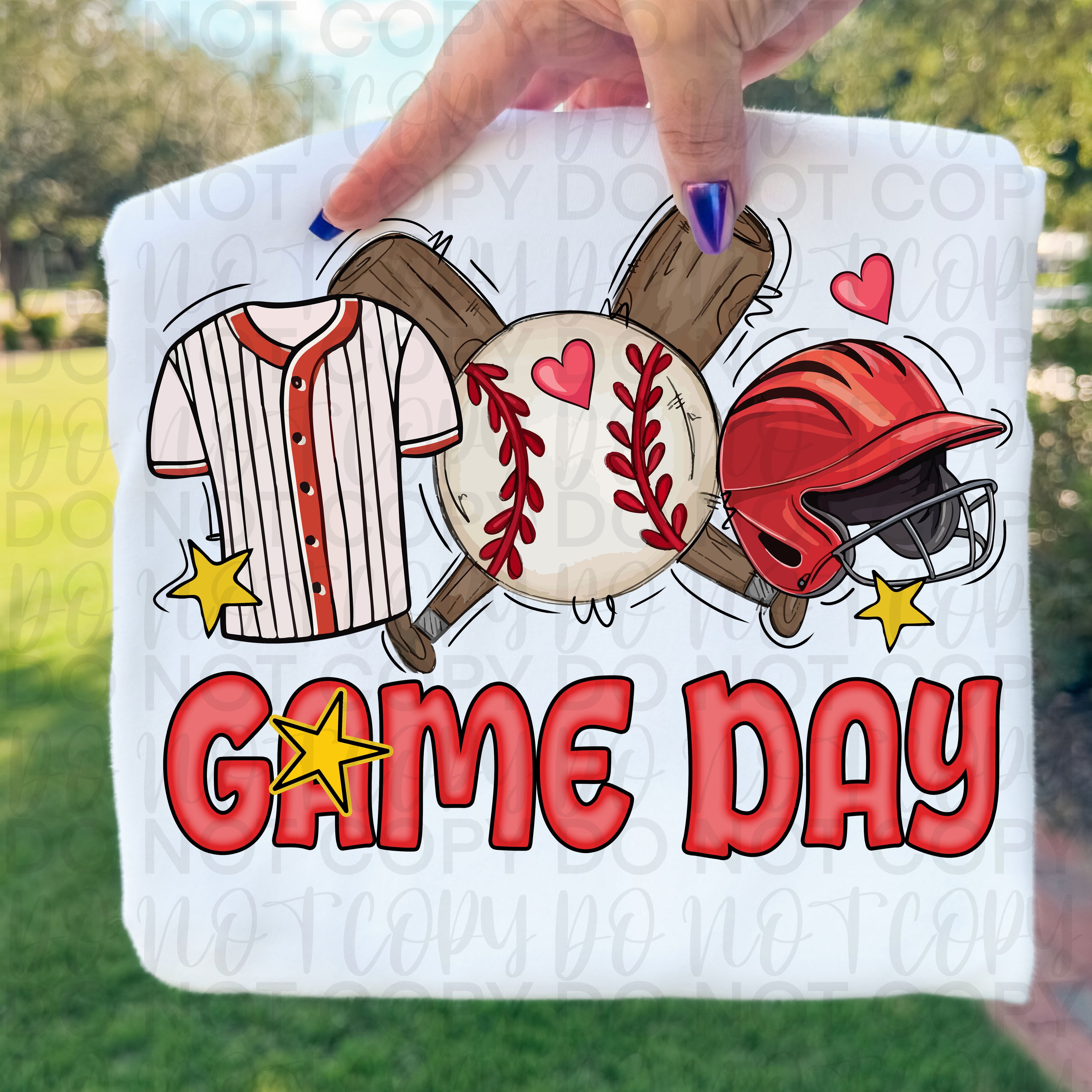 Retro Baseball Game Day PNG