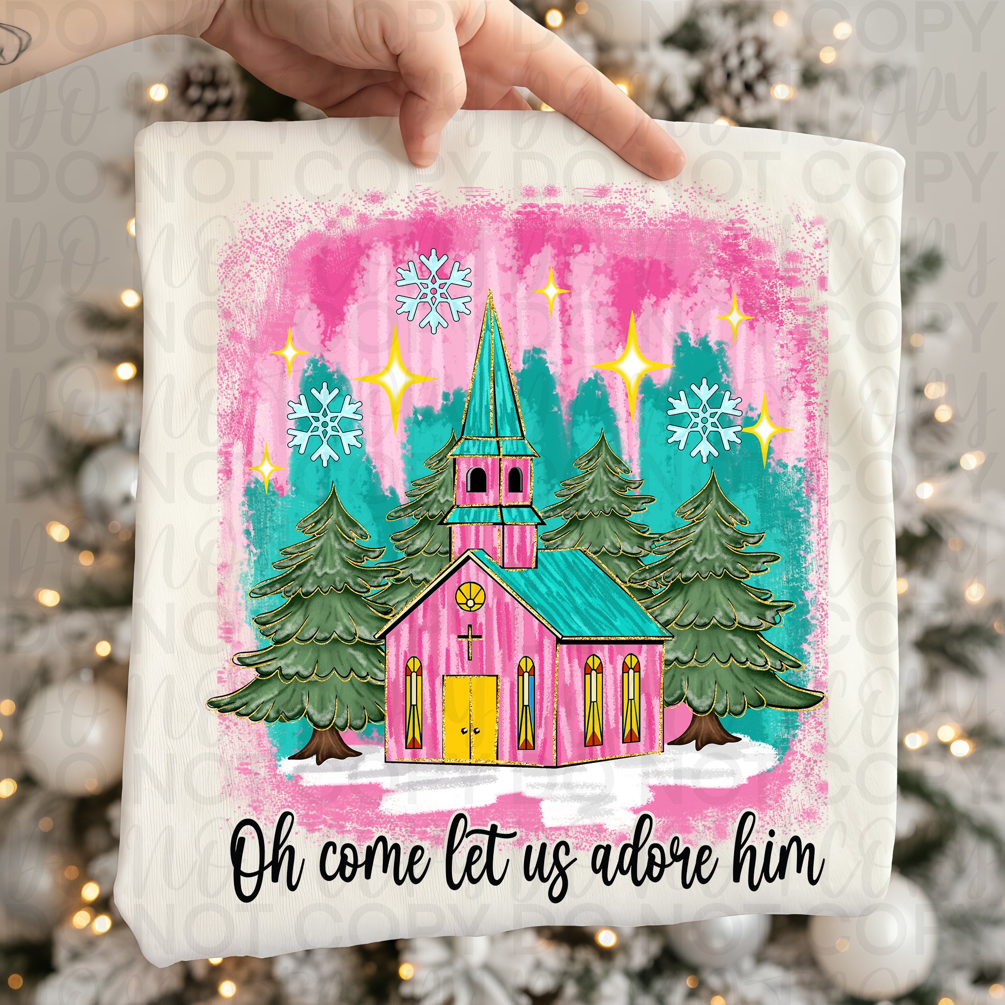Oh Come Let Us Adore Him Christian Christmas PNG