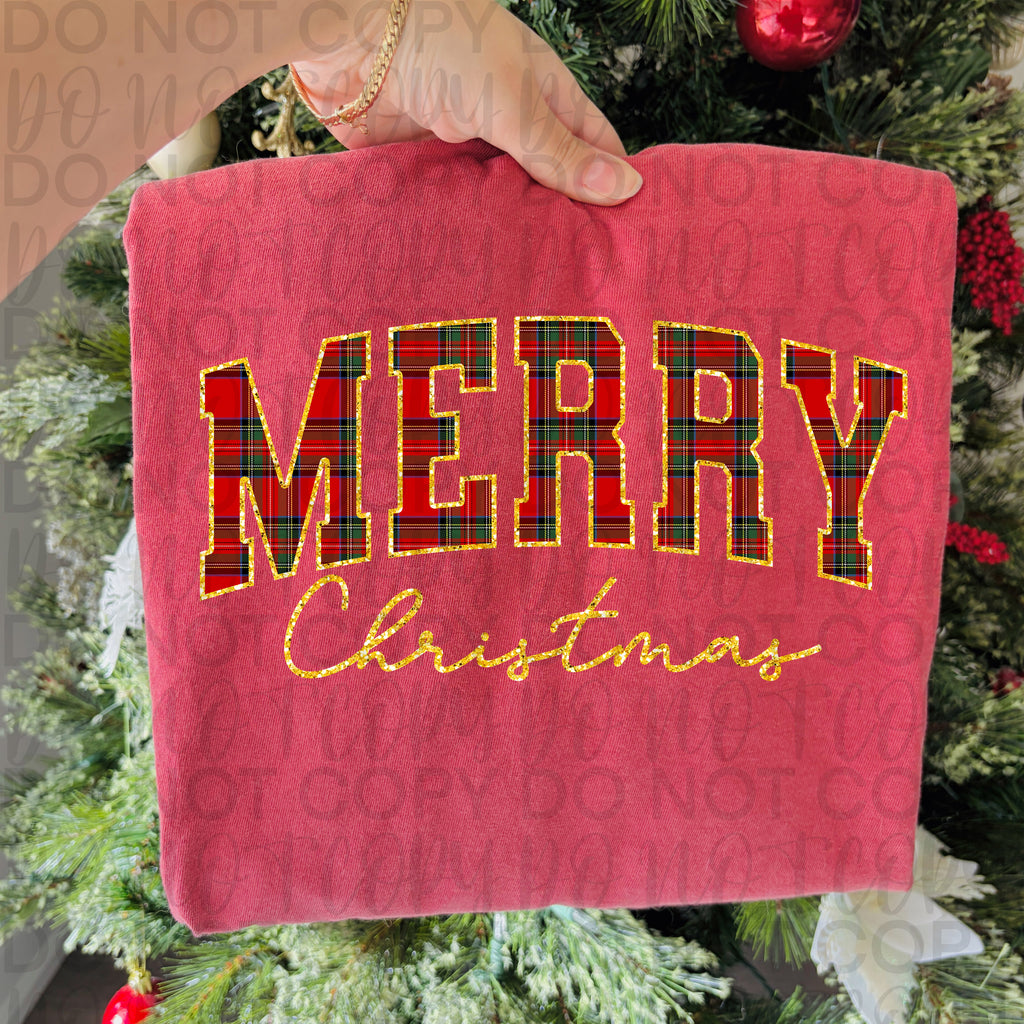 Plaid Merry Christmas PNG