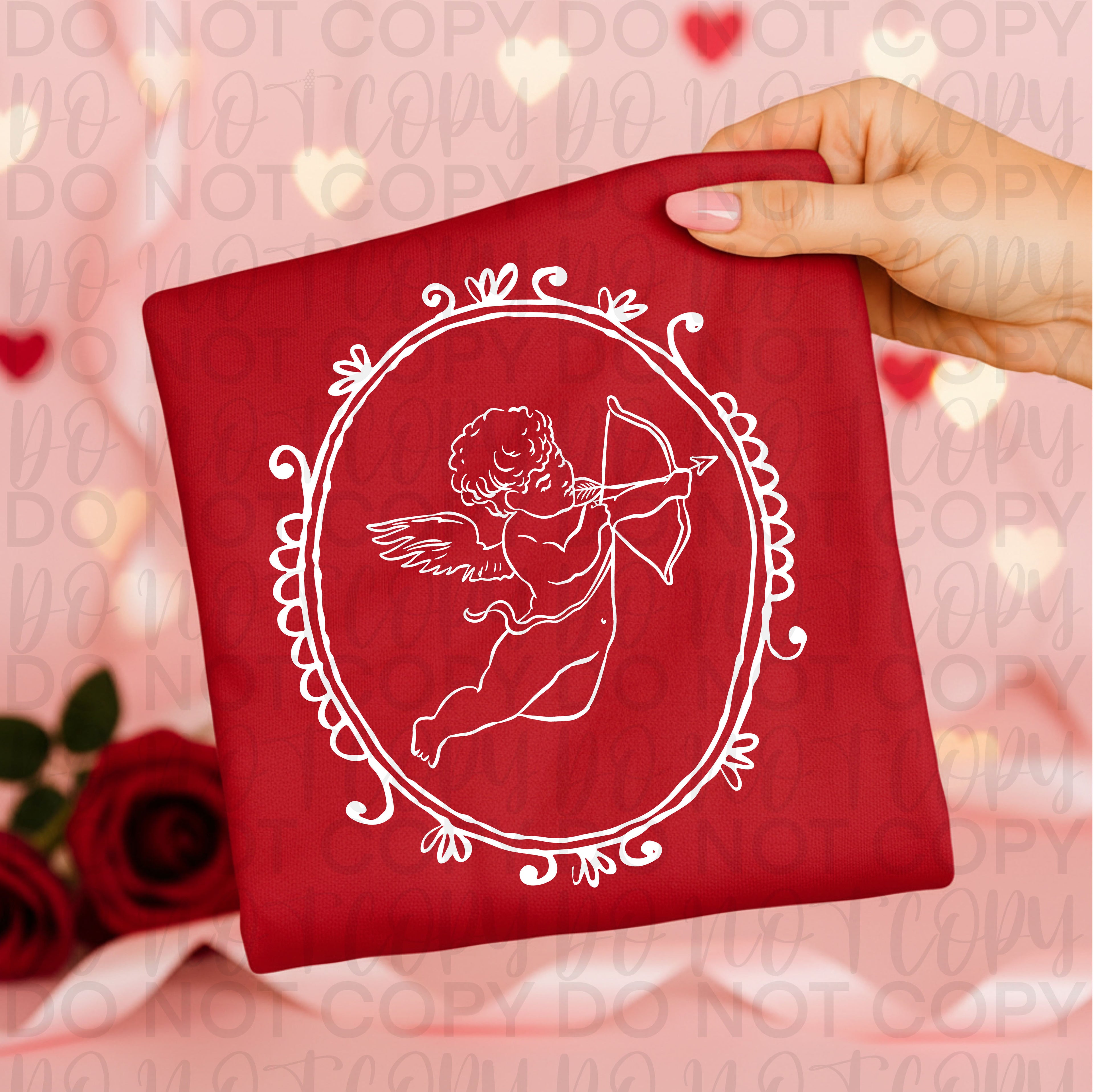 Vintage Valentine Cupid Frame PNG