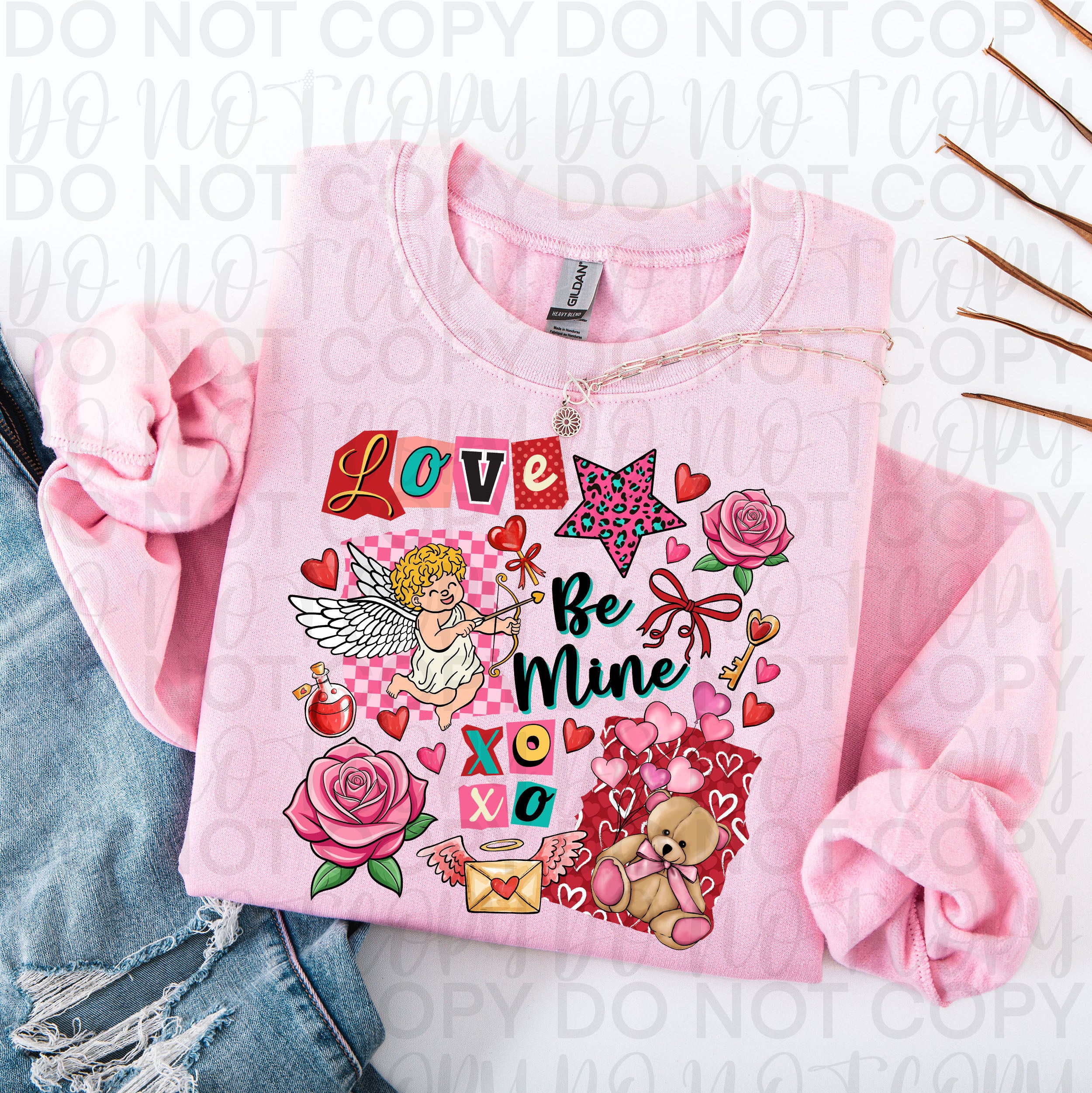 Retro Valentine Collage PNG