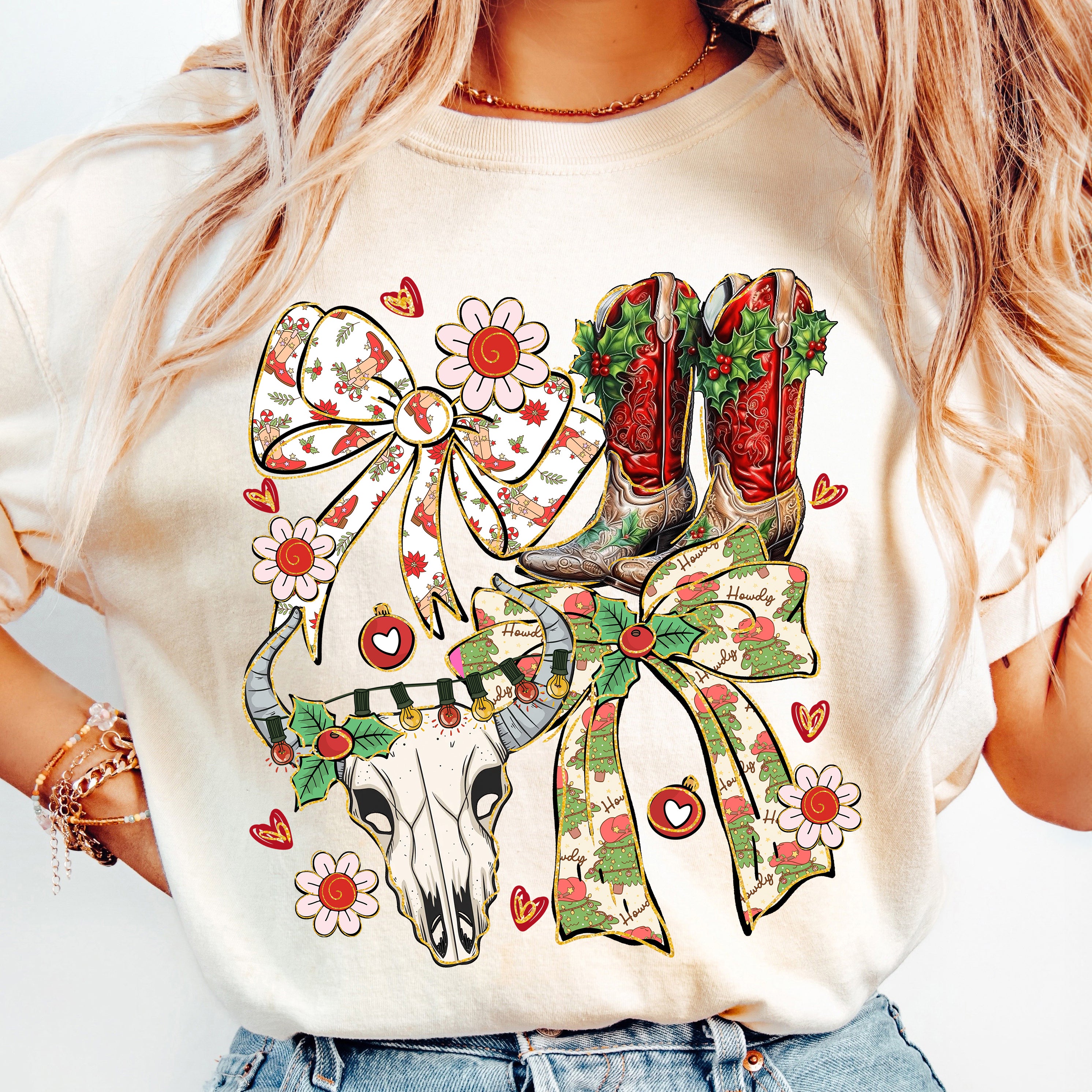 Western Christmas Coquette PNG