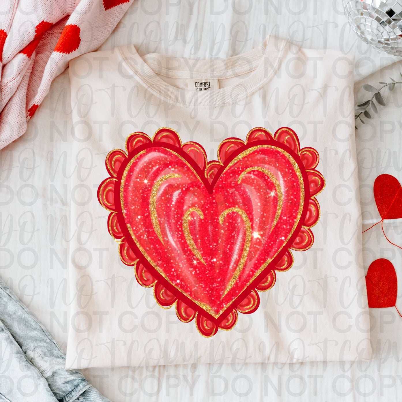 Glitter Valentine Heart PNG