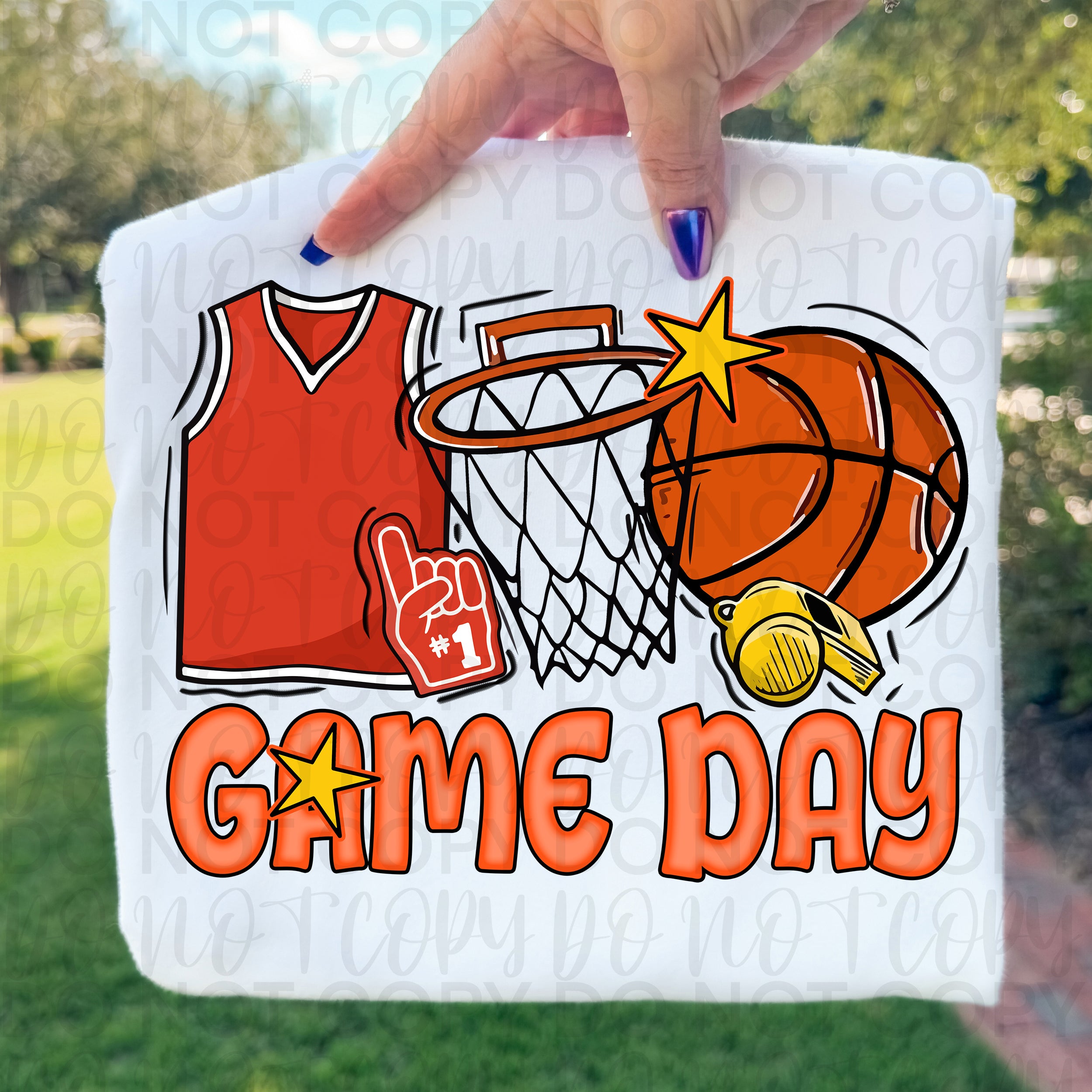 Retro Basketball Game Day PNG