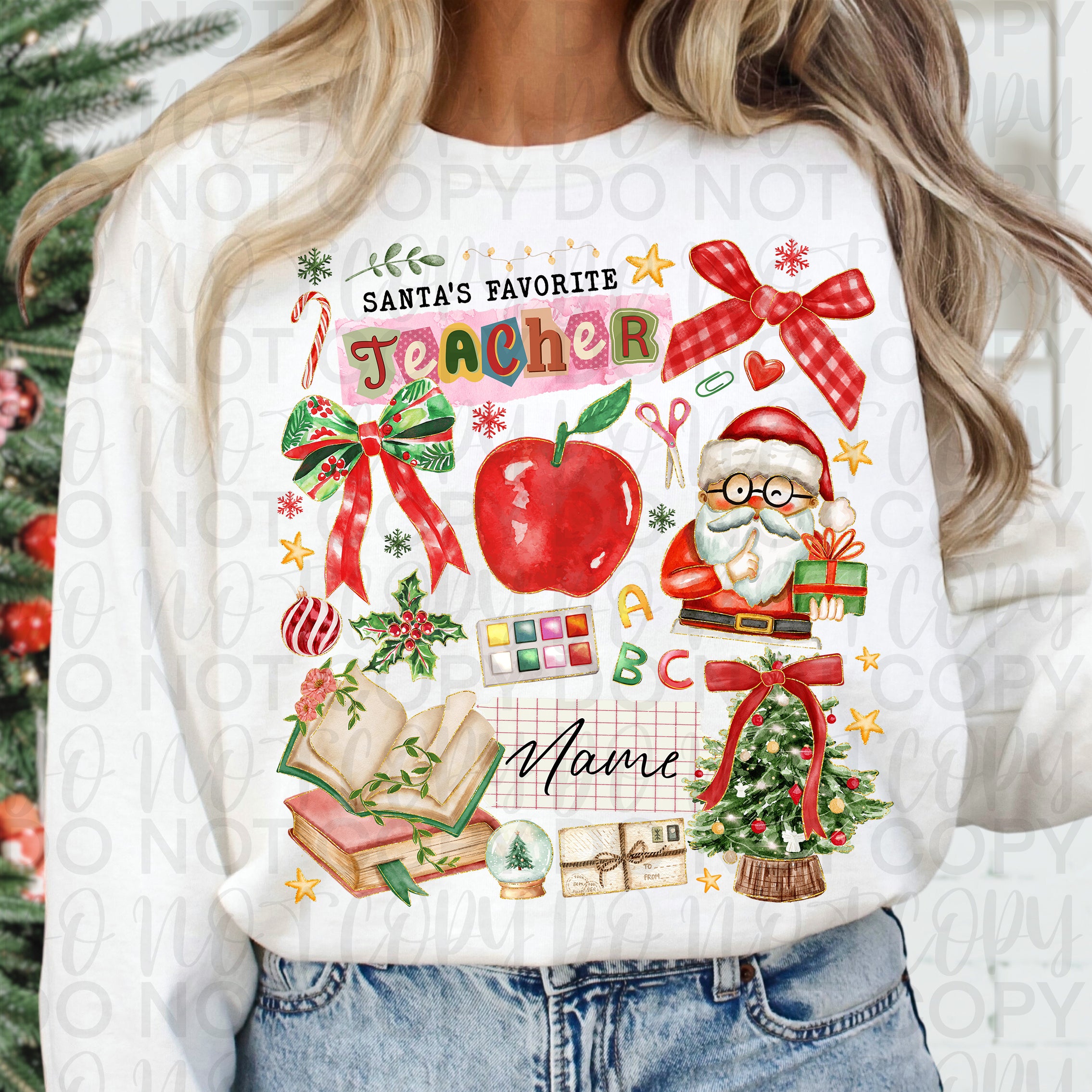 Santas Favorite Teacher Collage PNG