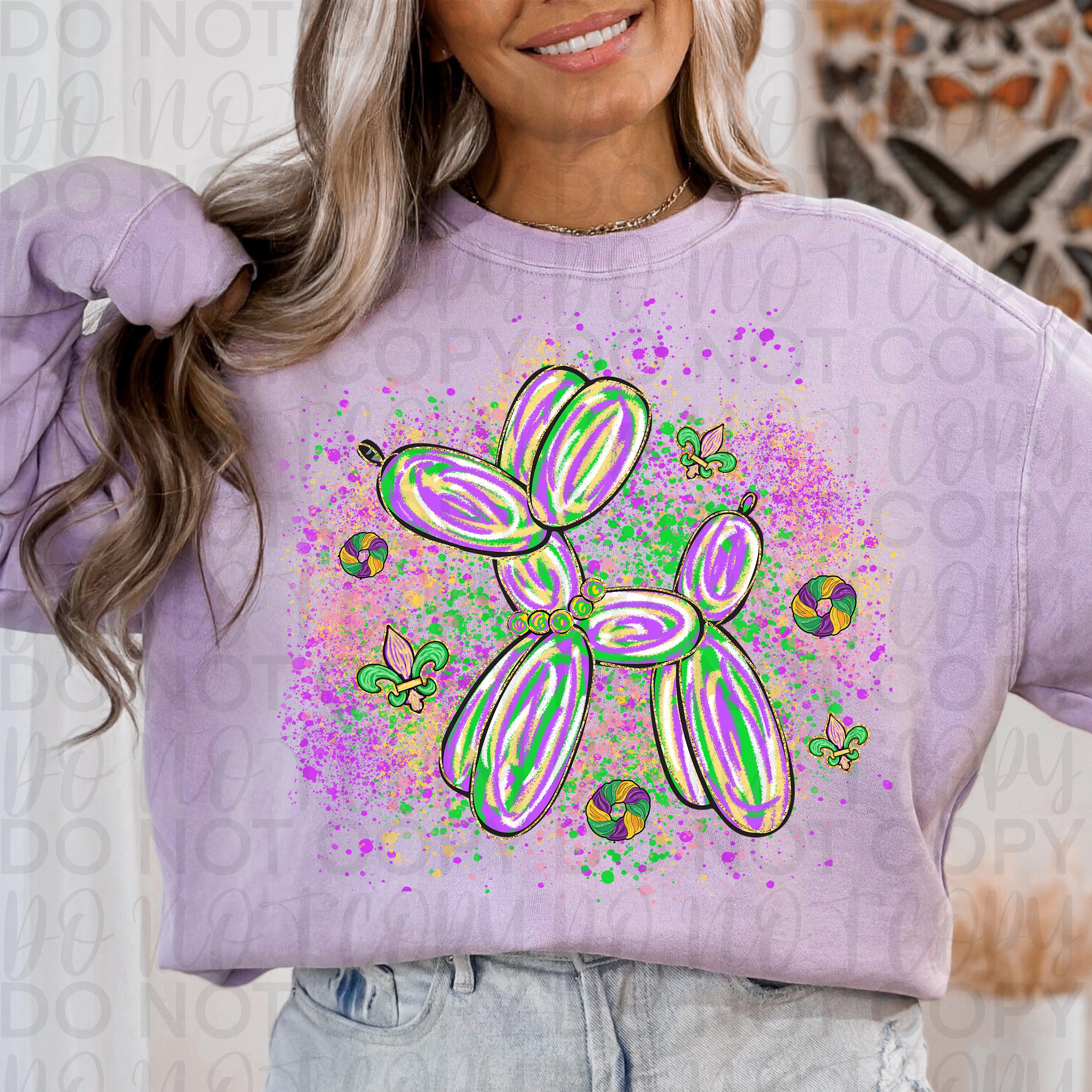 Mardi Gras Balloon Dog PNG