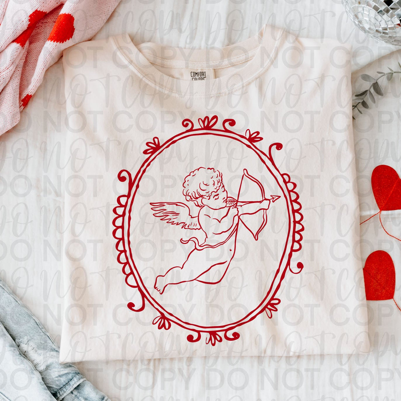 Vintage Valentine Cupid Frame PNG