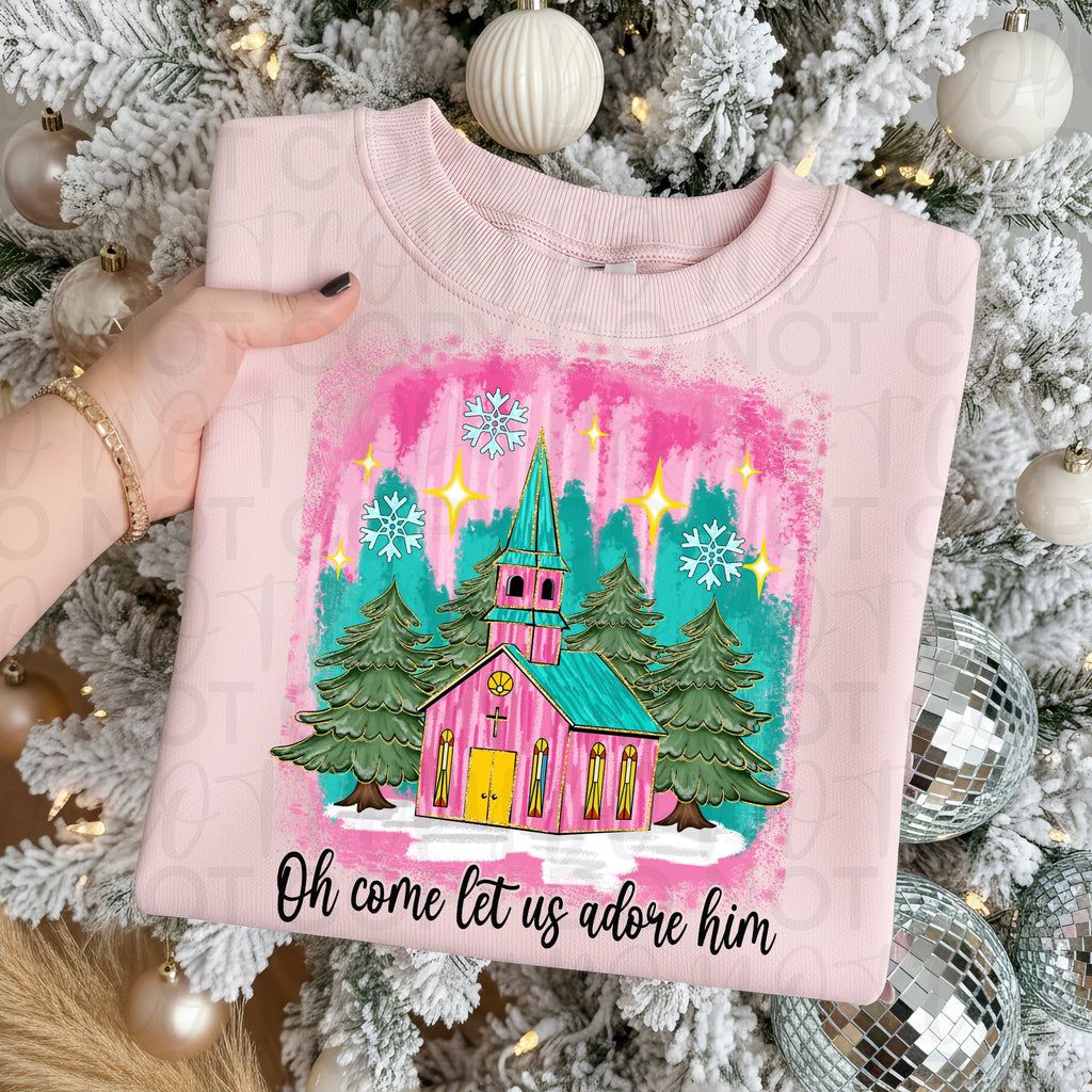 Oh Come Let Us Adore Him Christian Christmas PNG