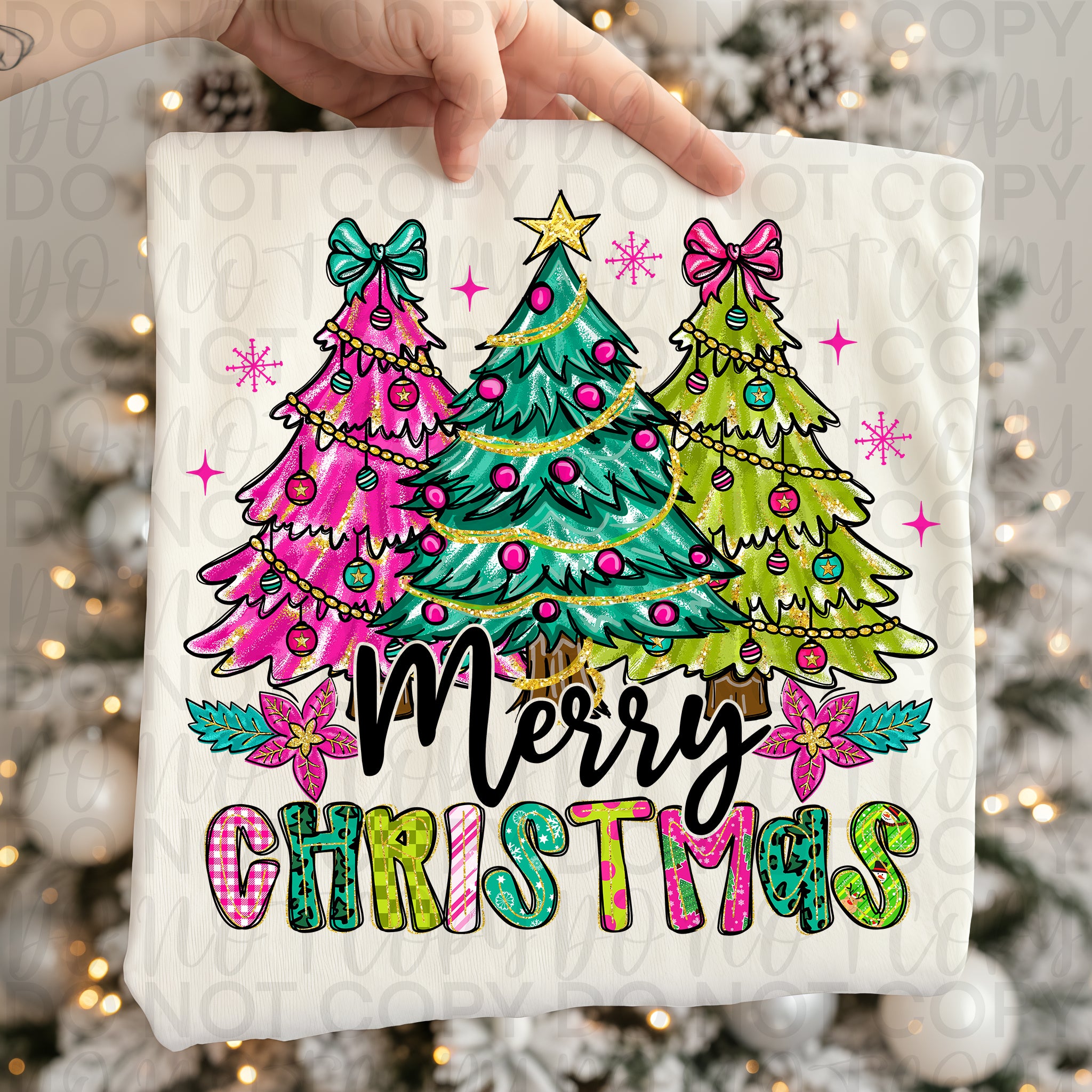Floral Merry Christmas Brushstroke PNG