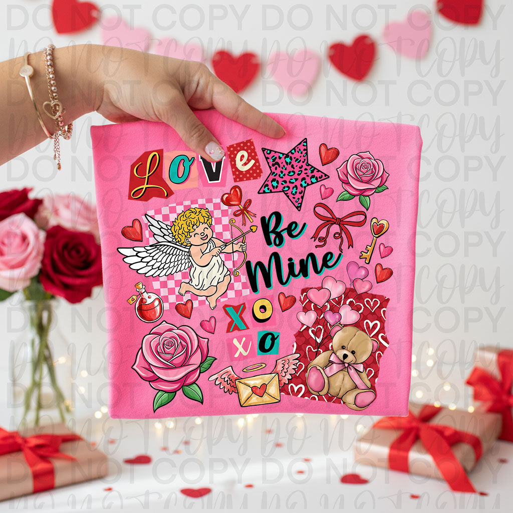 Retro Valentine Collage PNG