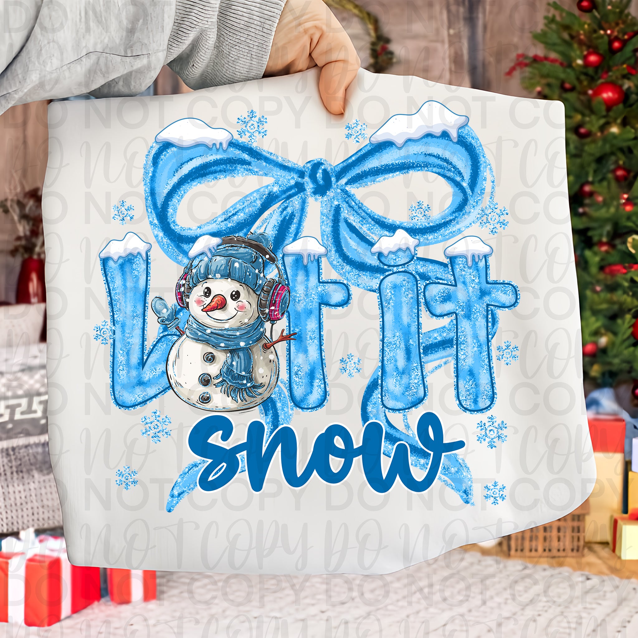 Let it Snow Winter Snowman Coquette Bow Png