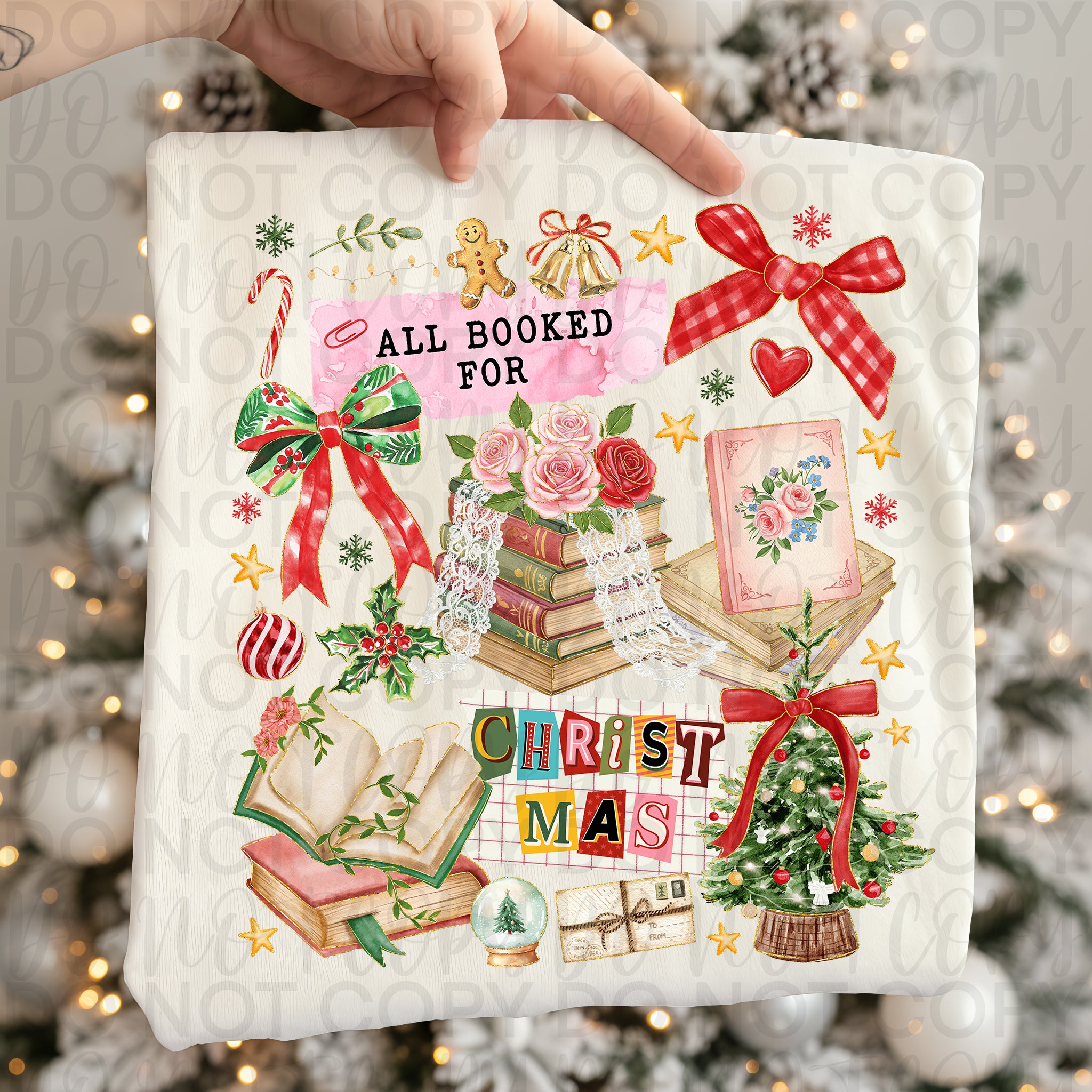All Booked for Christmas Collage PNG