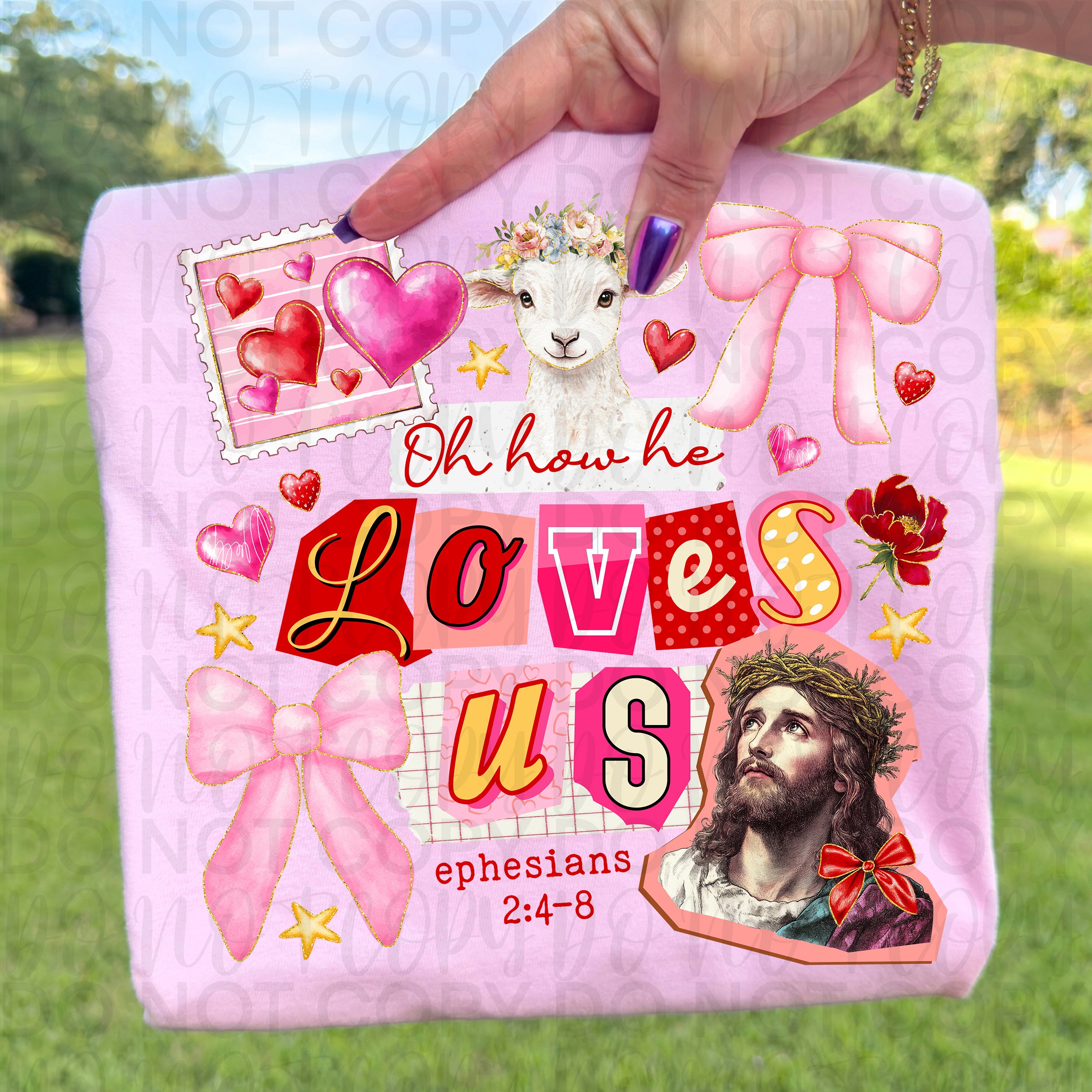 Oh How He Loves Us Christian Valentine PNG