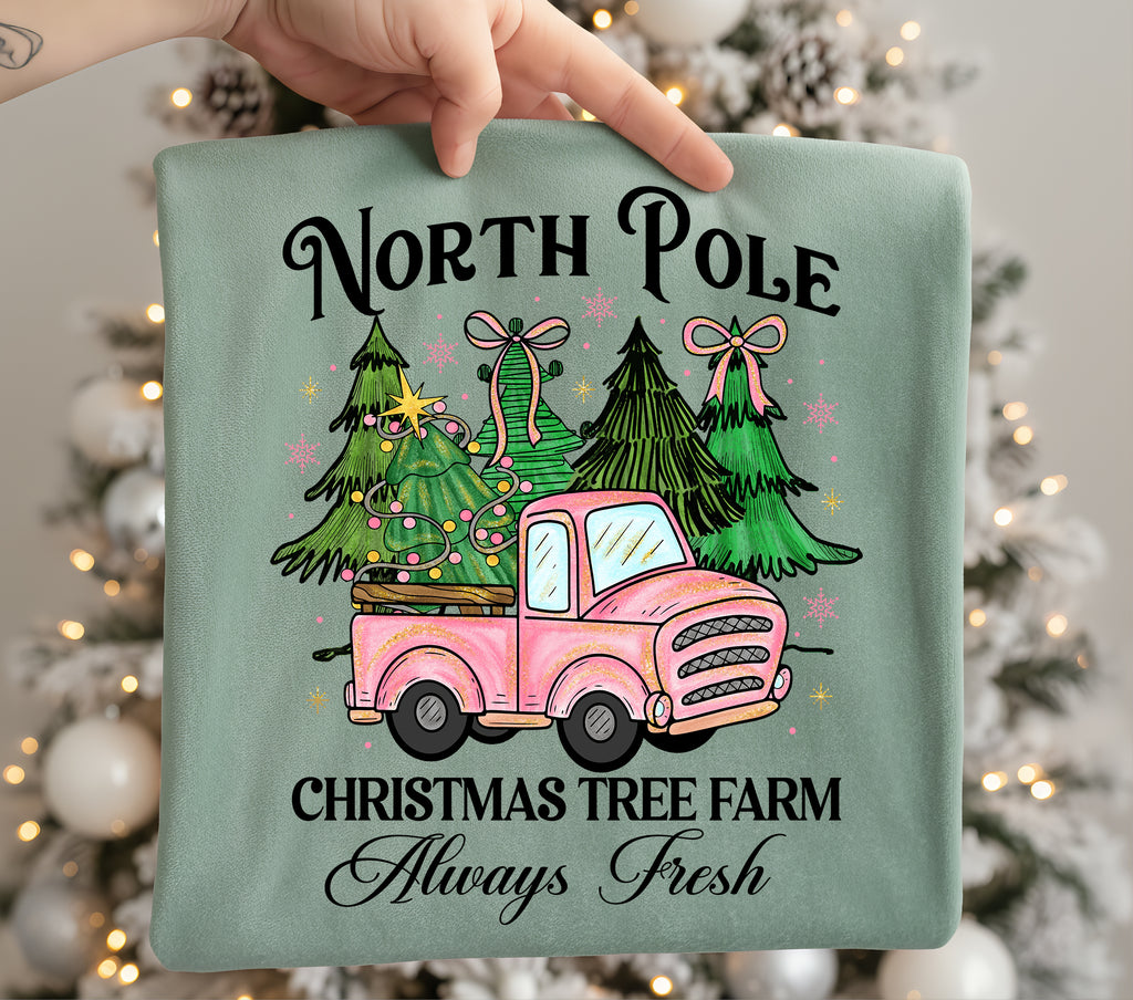 Pink Christmas Tree Farm PNG