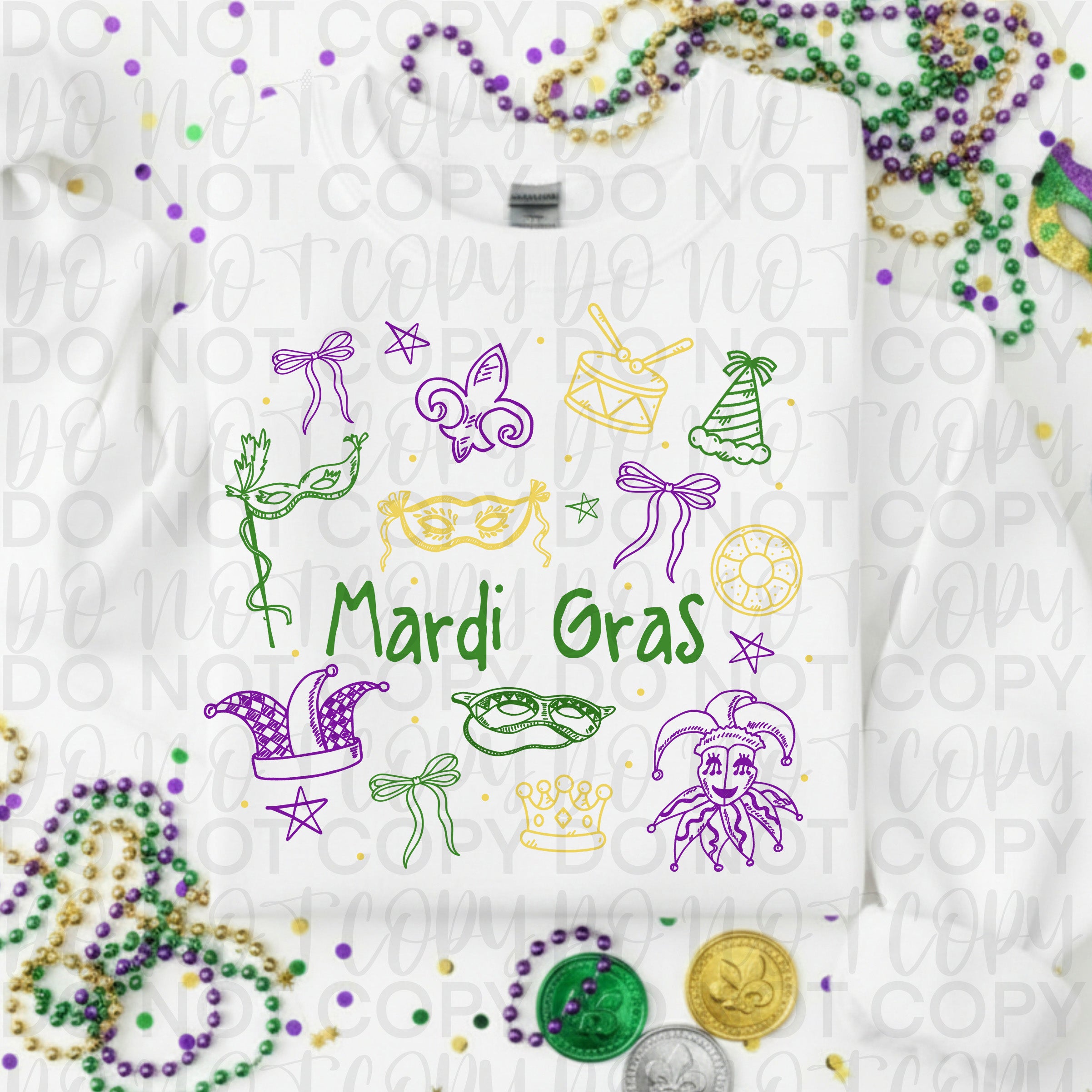 Mardi Gras Doodles PNG