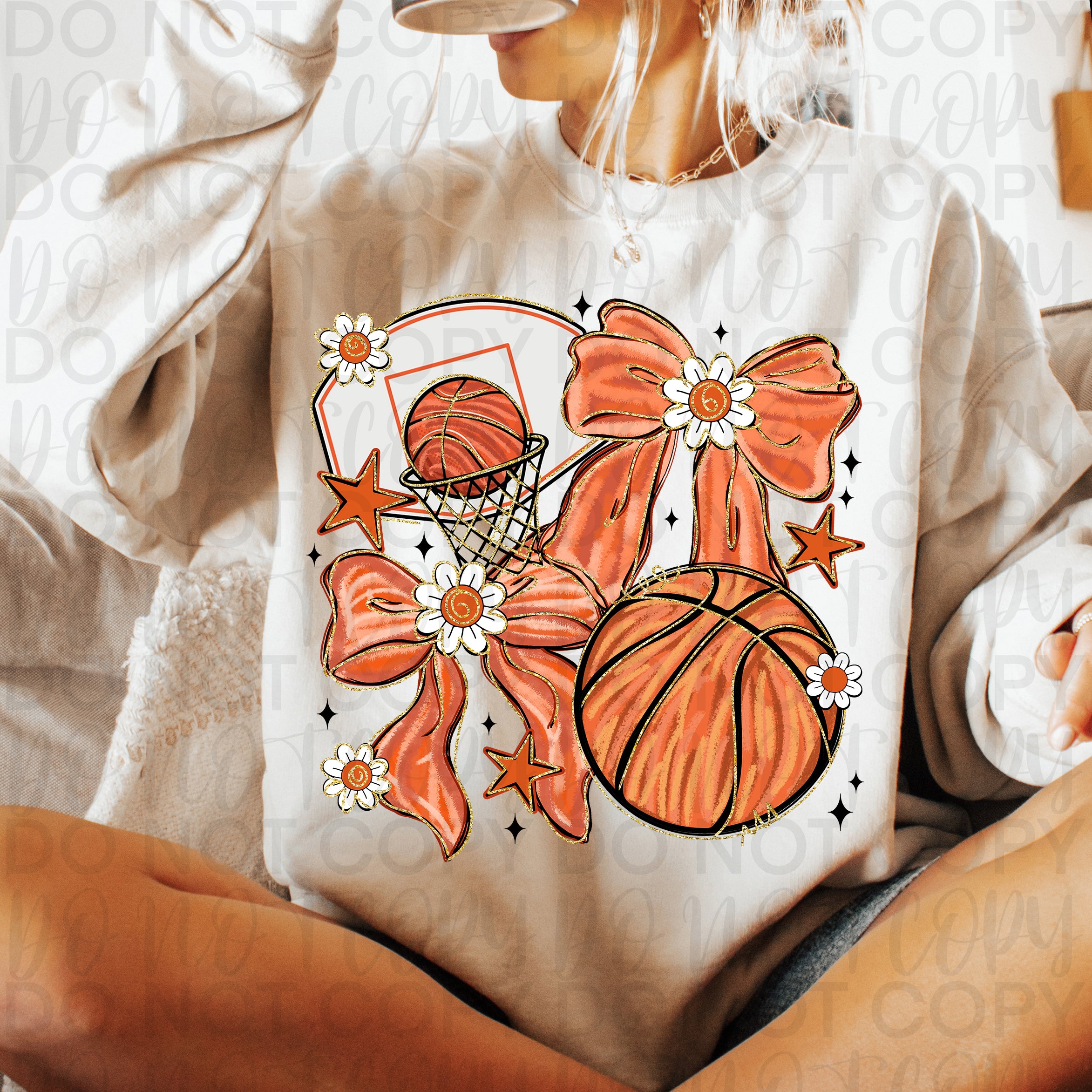 Brushstroke Basketball Coquette PNG