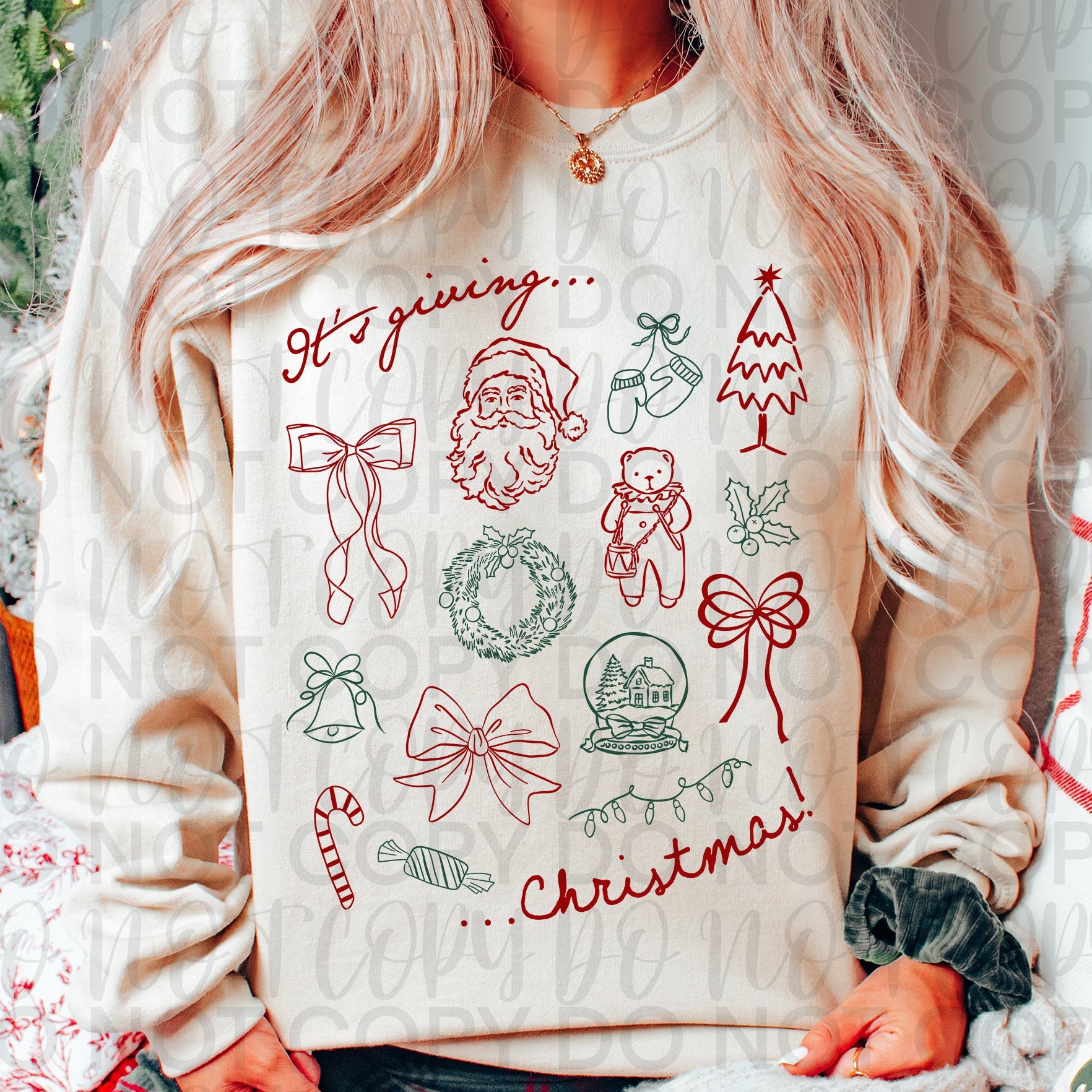 Its Giving Christmas Doodle PNG
