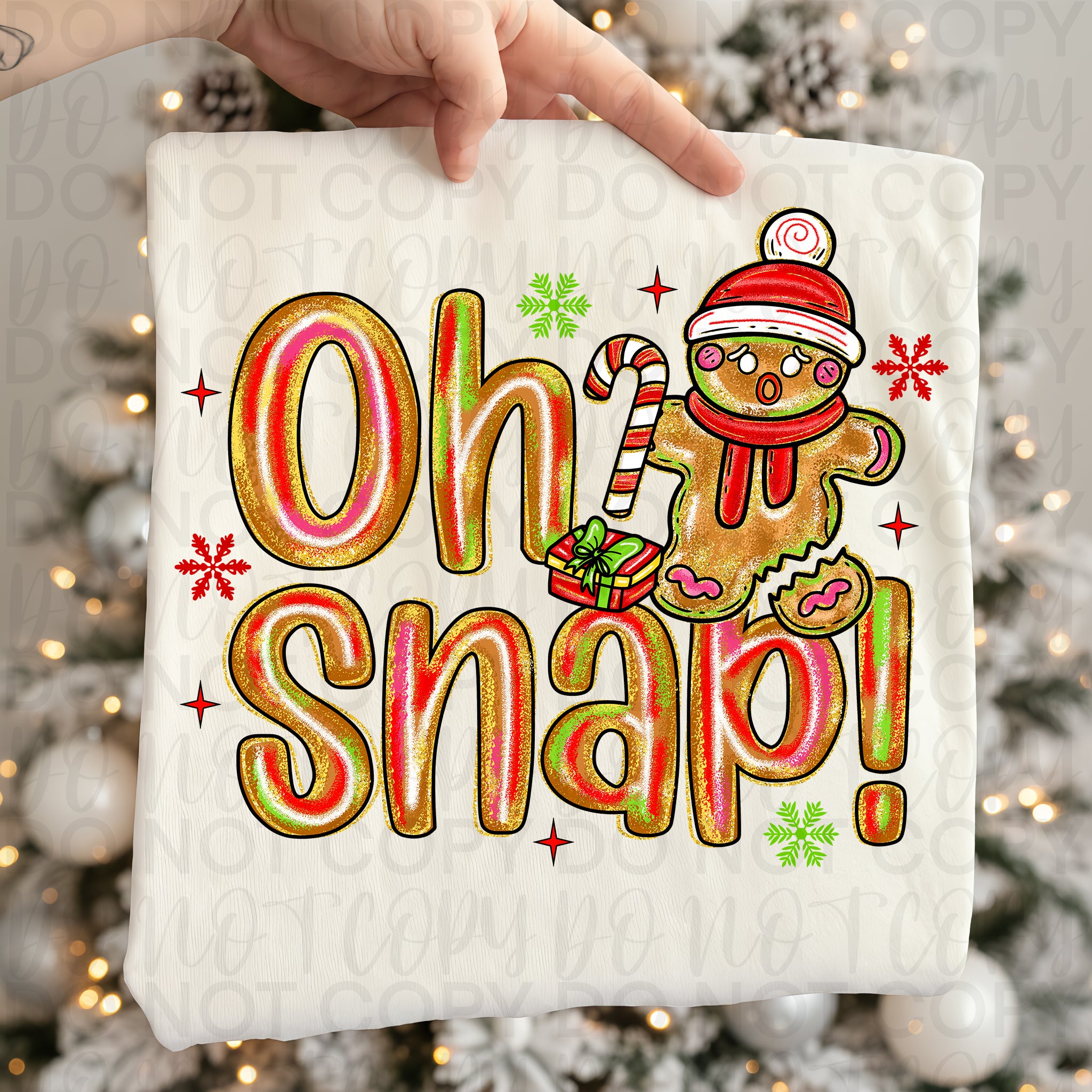 Oh Snap Funny Christmas Gingerbread PNG