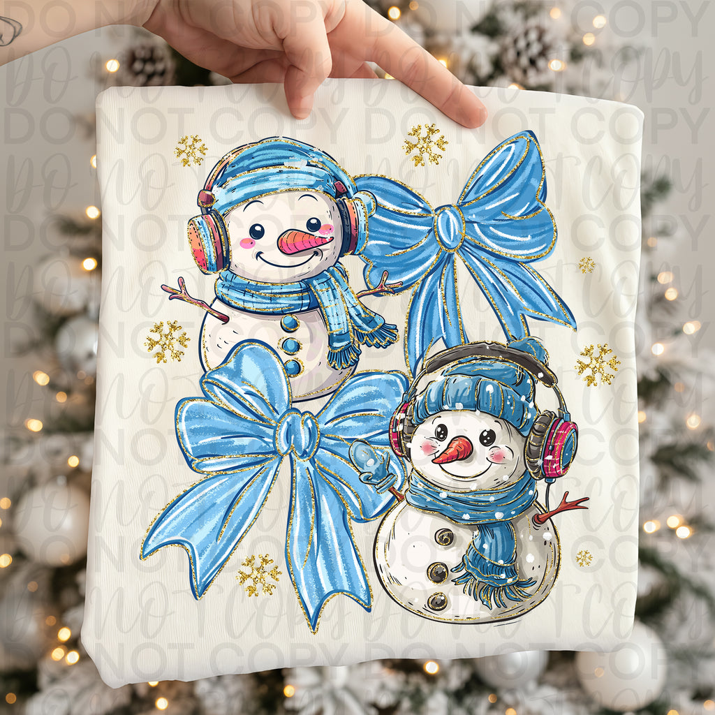 Winter Snowman Coquette PNG, Glitter Snowflakes,