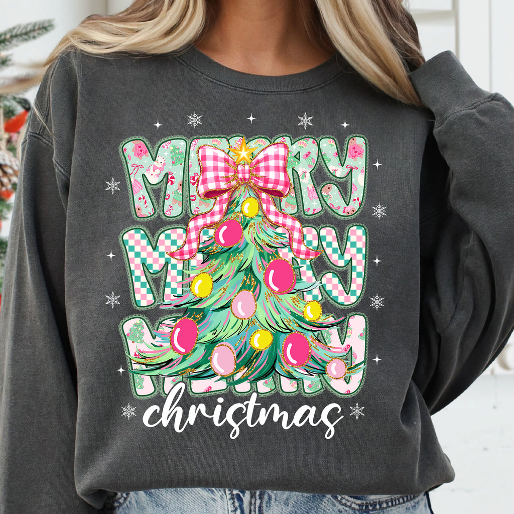 Preppy Pink Merry Christmas PNG