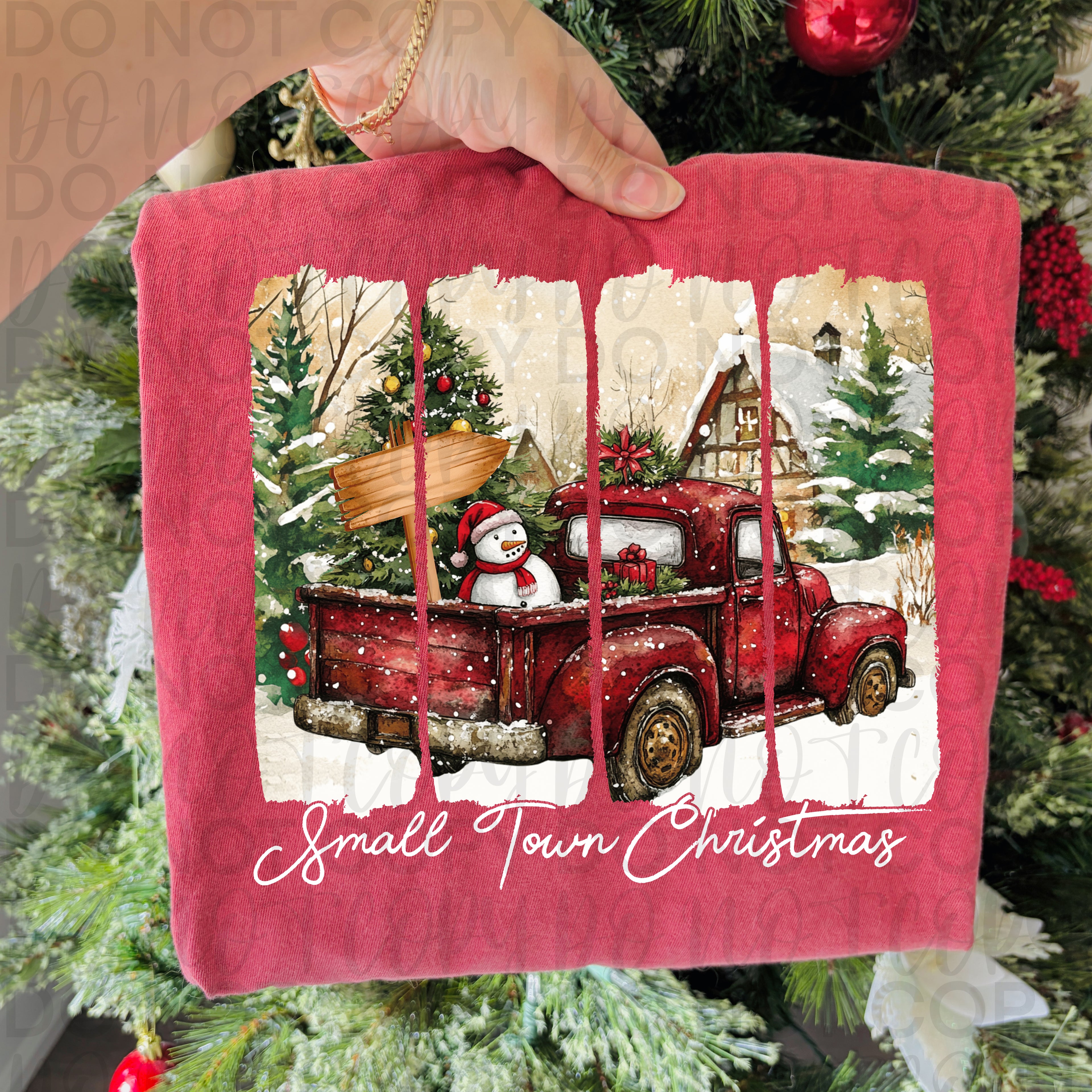 Small Town Christmas Brushstroke PNG