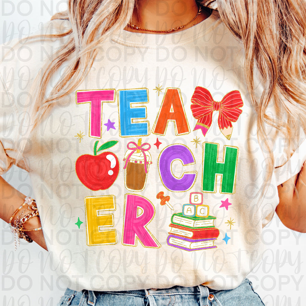 Preppy Teacher Doodle PNG