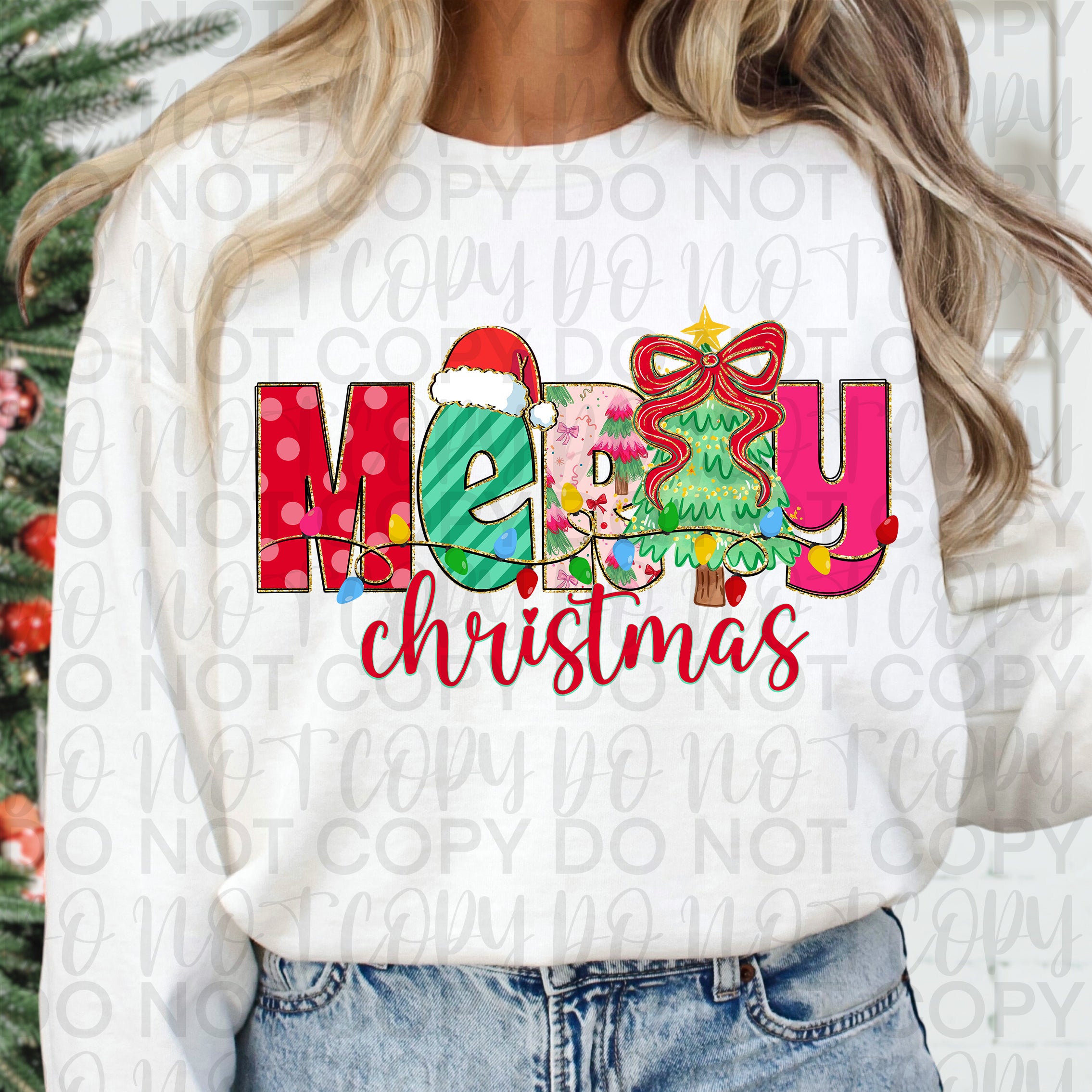Preppy Merry Christmas PNG
