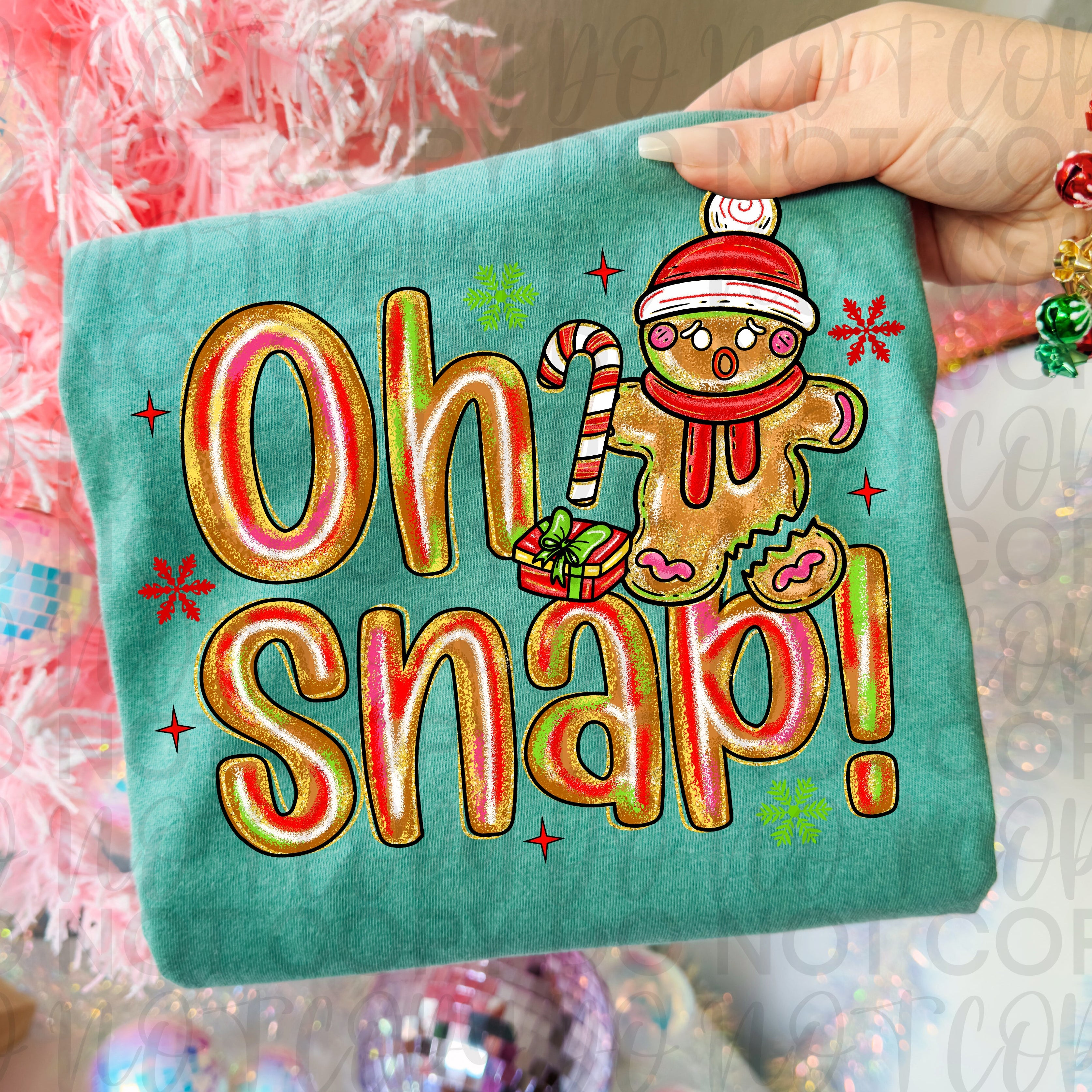 Oh Snap Funny Christmas Gingerbread PNG